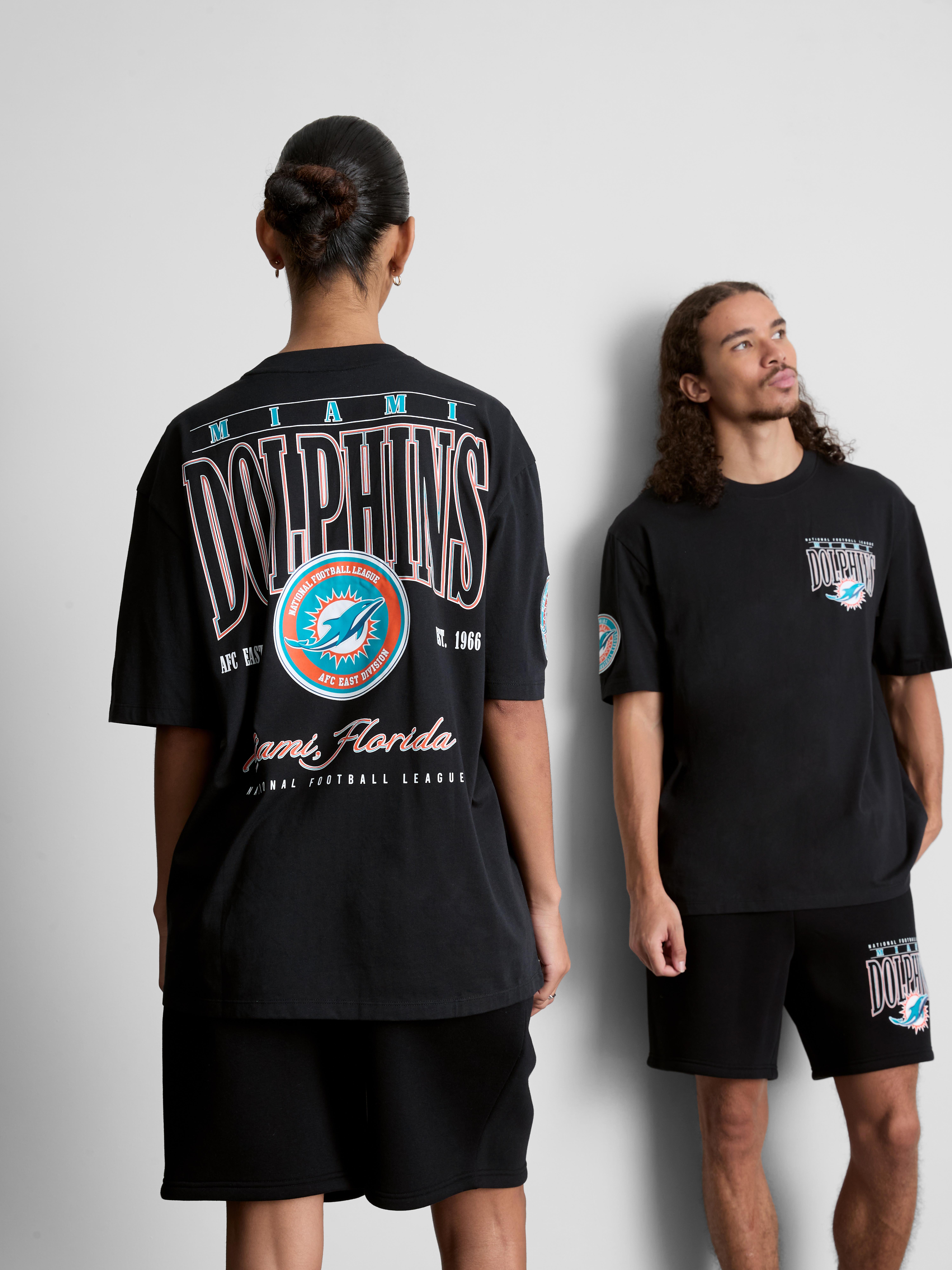 NFL Miami Dolphins Pure Cotton Graphic T-Shirt - Black