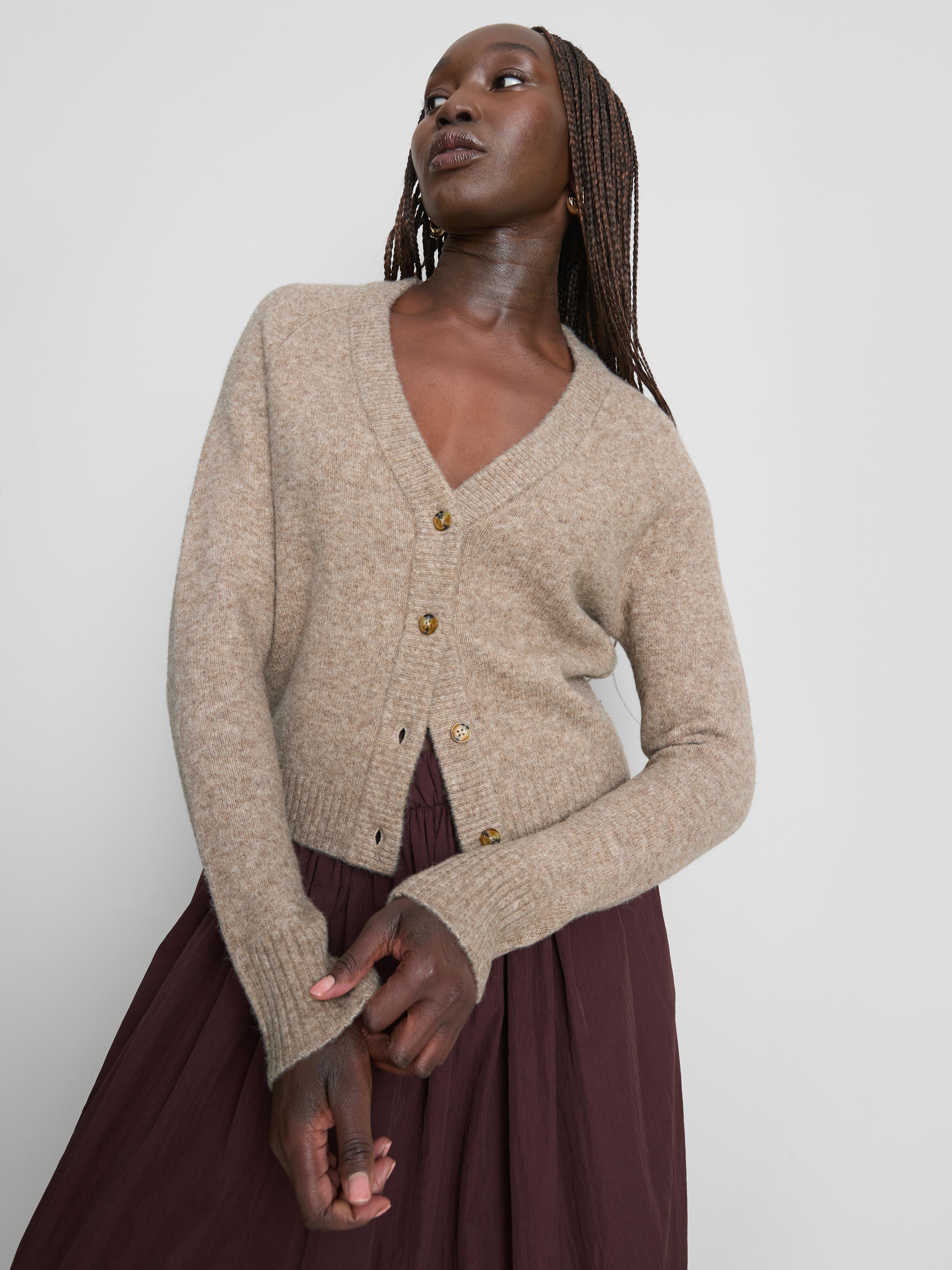 V-Neck Cardigan - Taupe