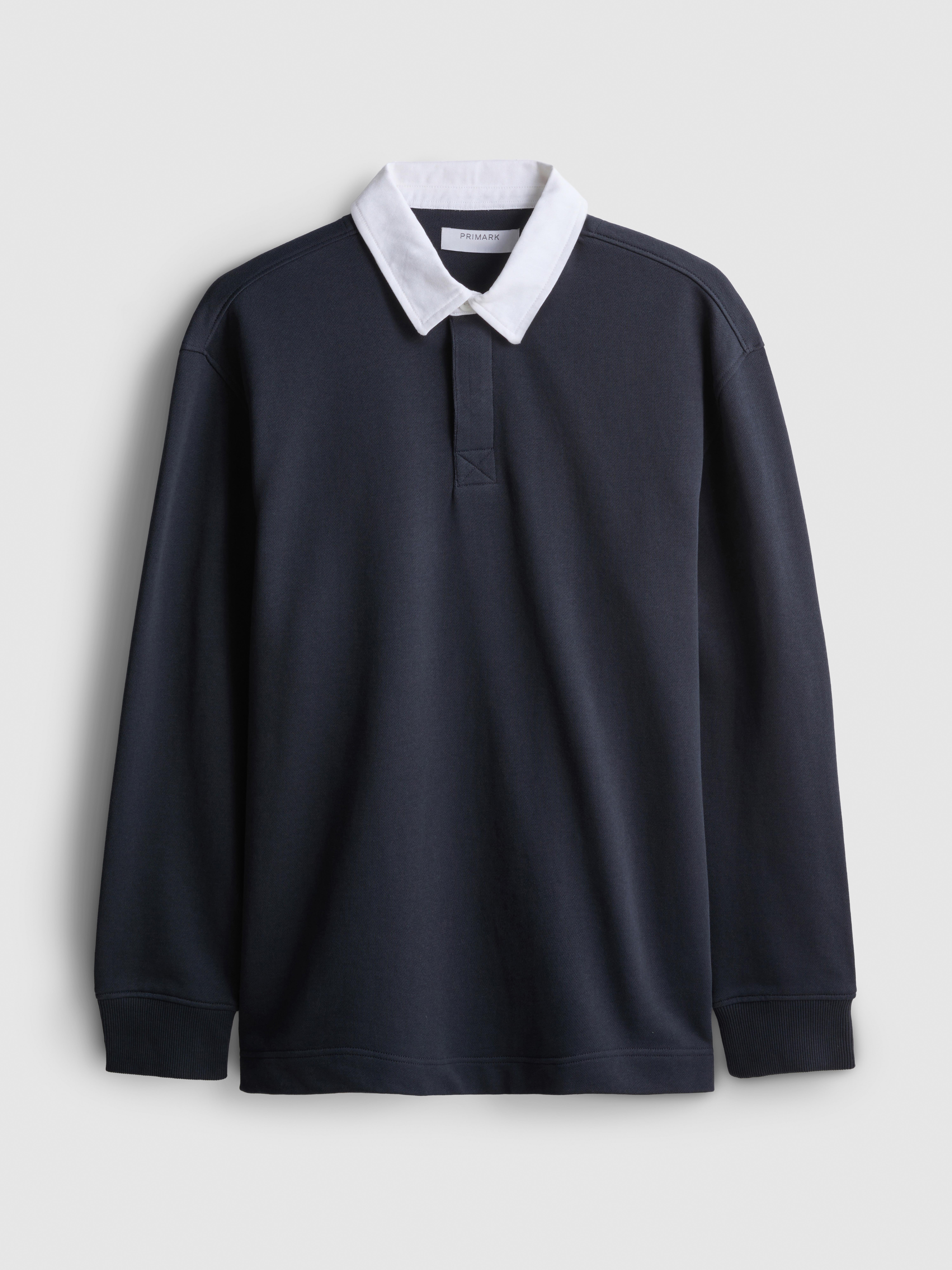 Cotton-Rich Oversized Collared Shirt - Navy