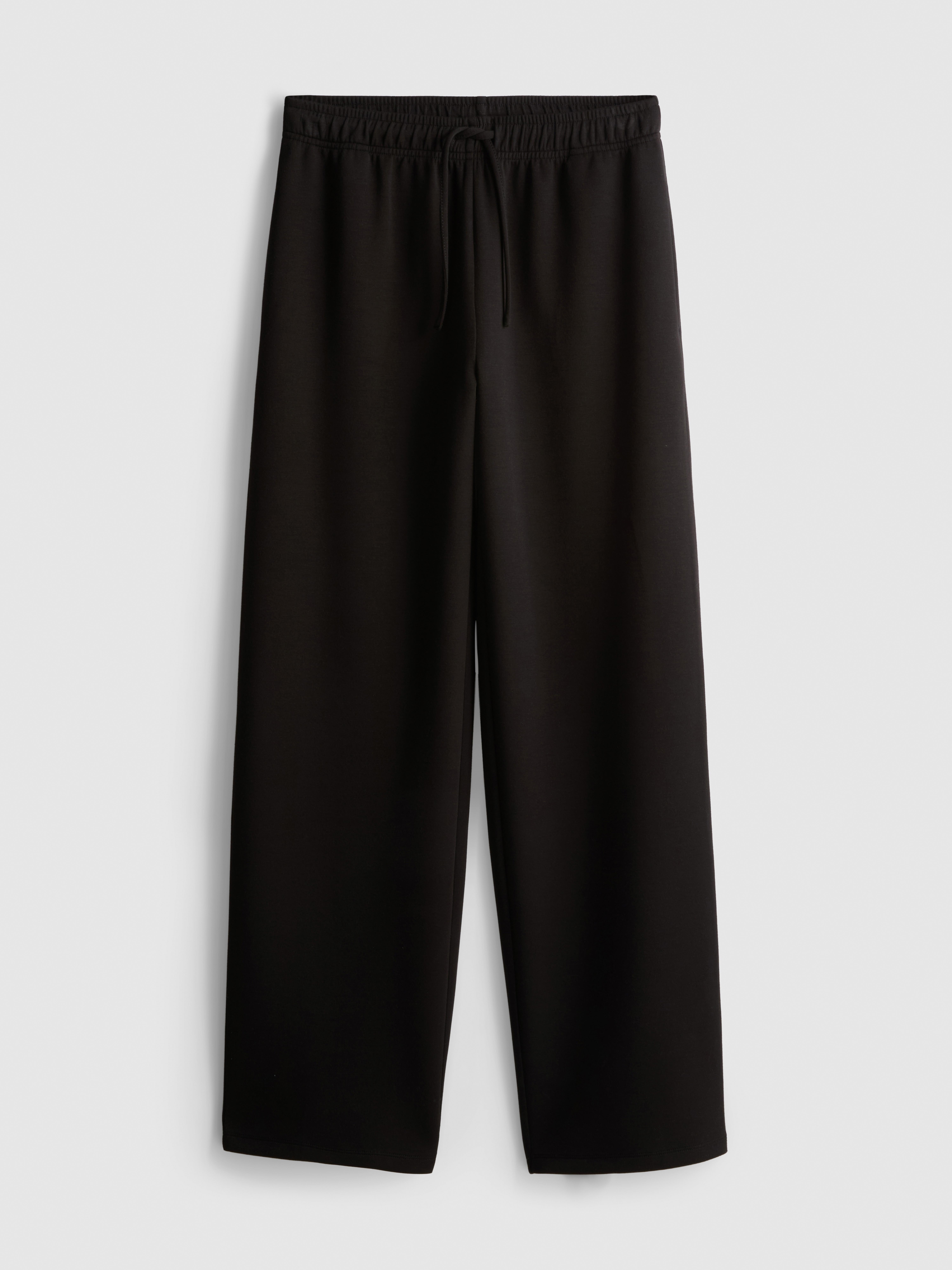Modal Blend Wide Leg Joggers - Black