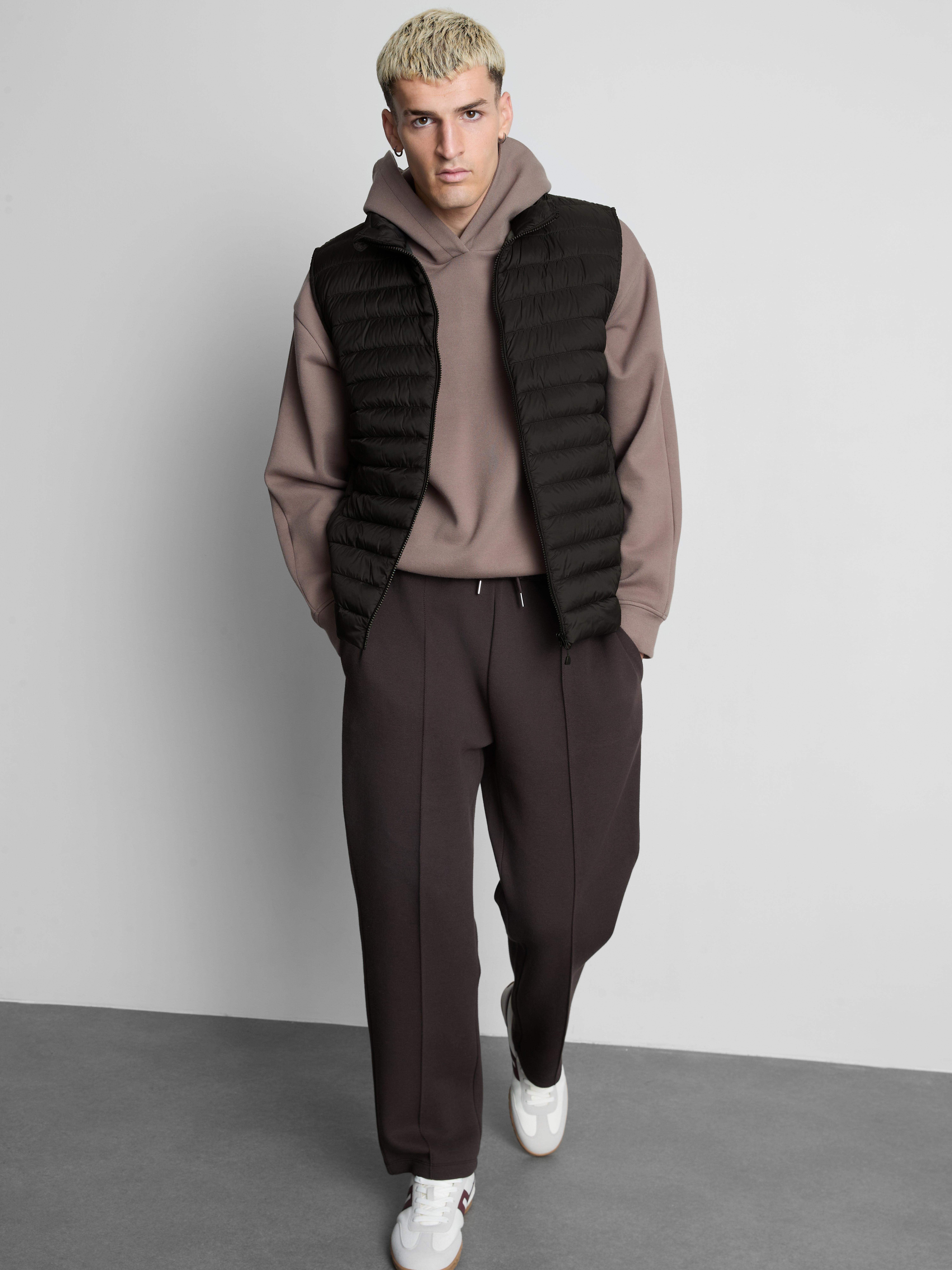 Padded Zip Vest - Black