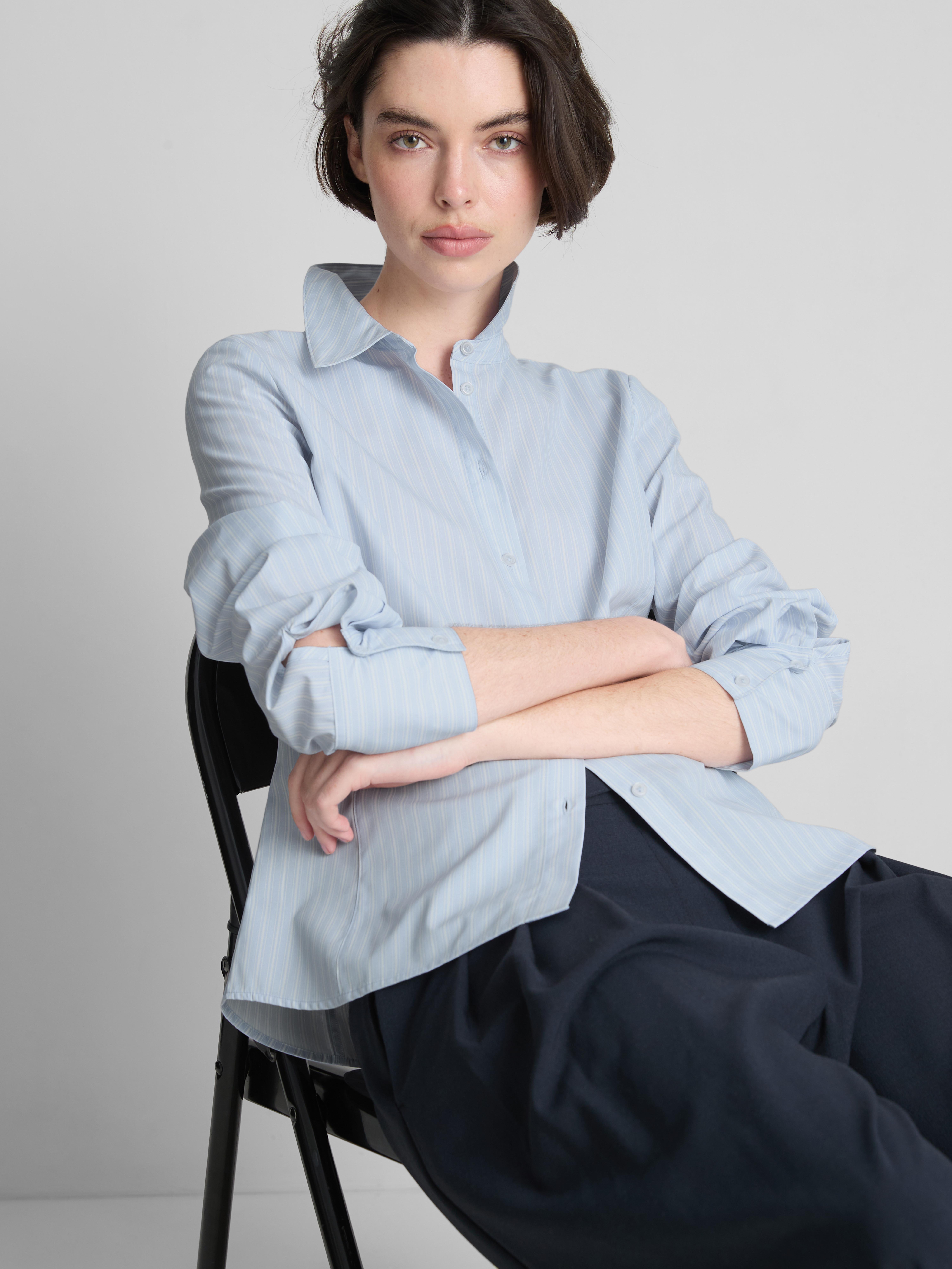 Long Sleeve Workwear Shirt - Mid Blue