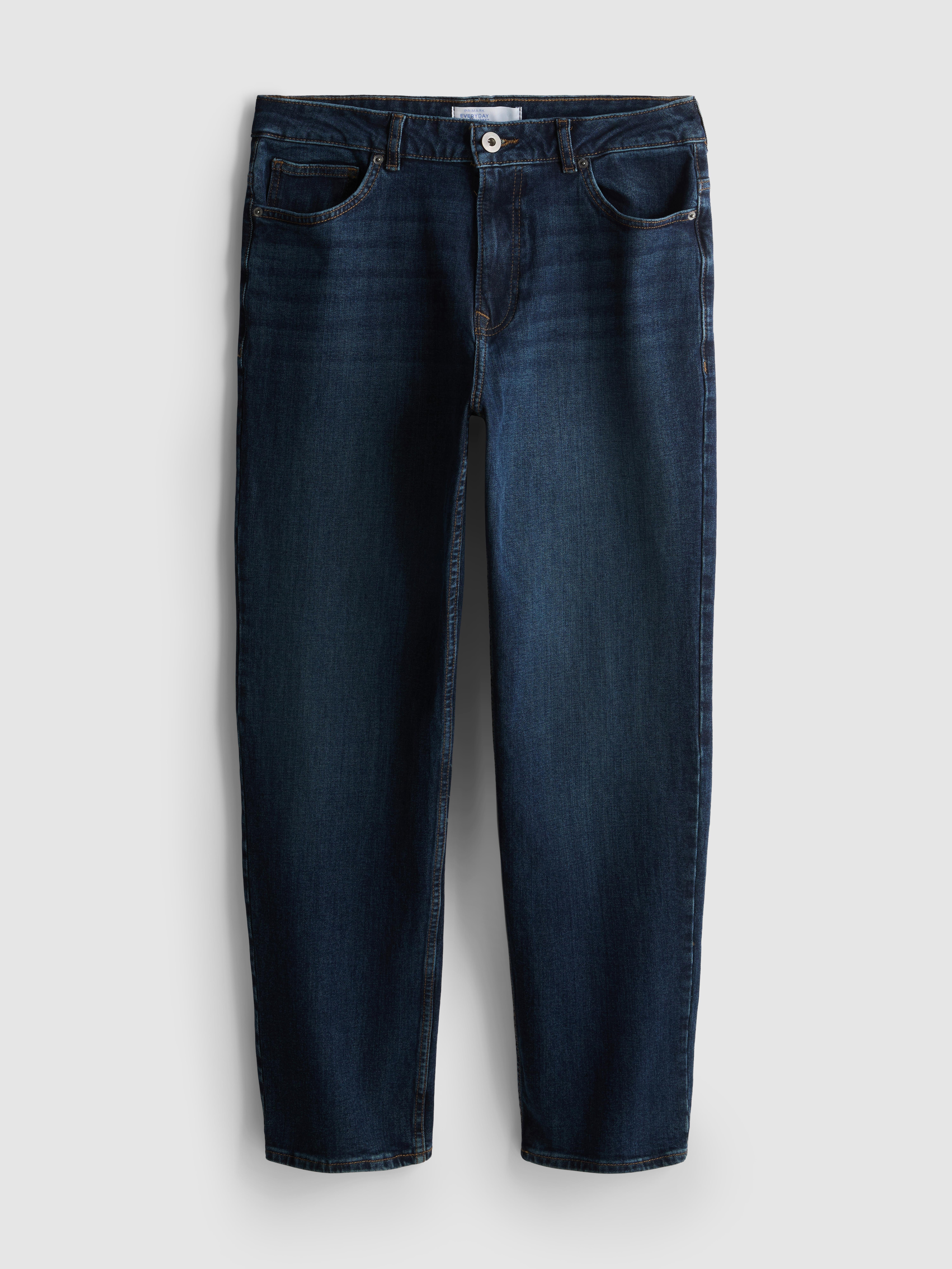 Mid-Rise Straight-Leg Jeans - Dark Blue