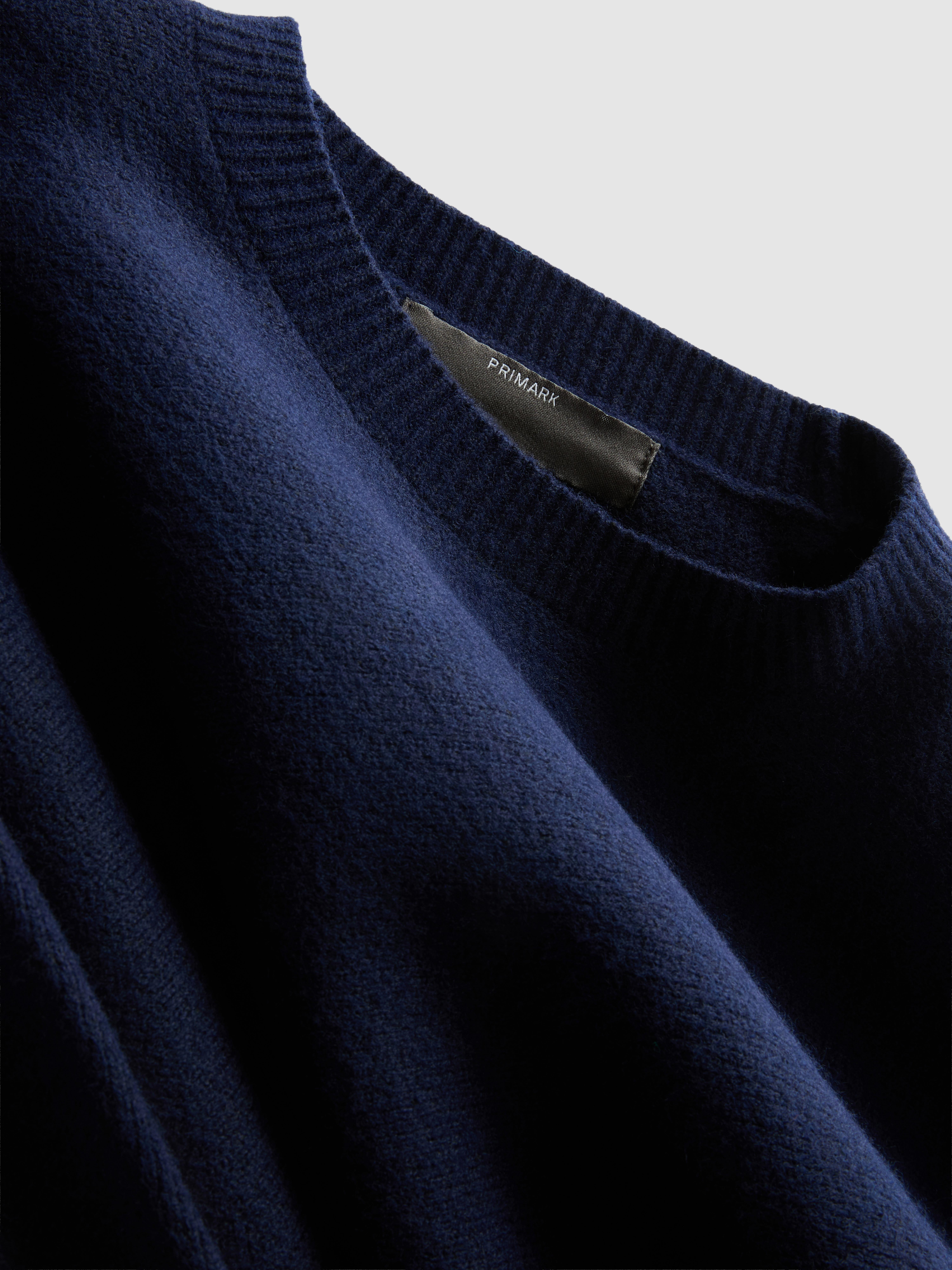 Oversized Knitted Cocoon Sweater - Navy