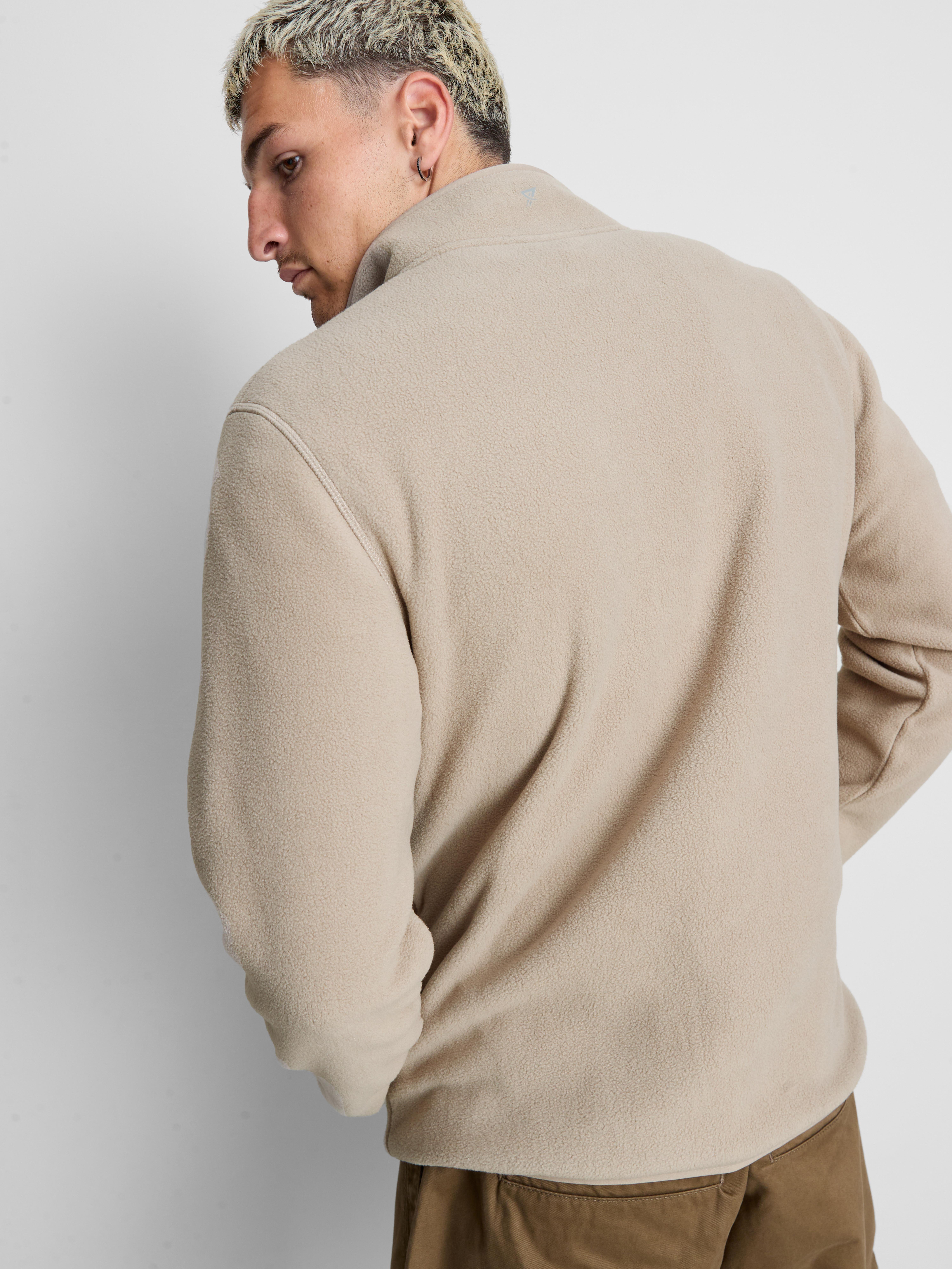Zip-Up Fleece Jacket - Stone