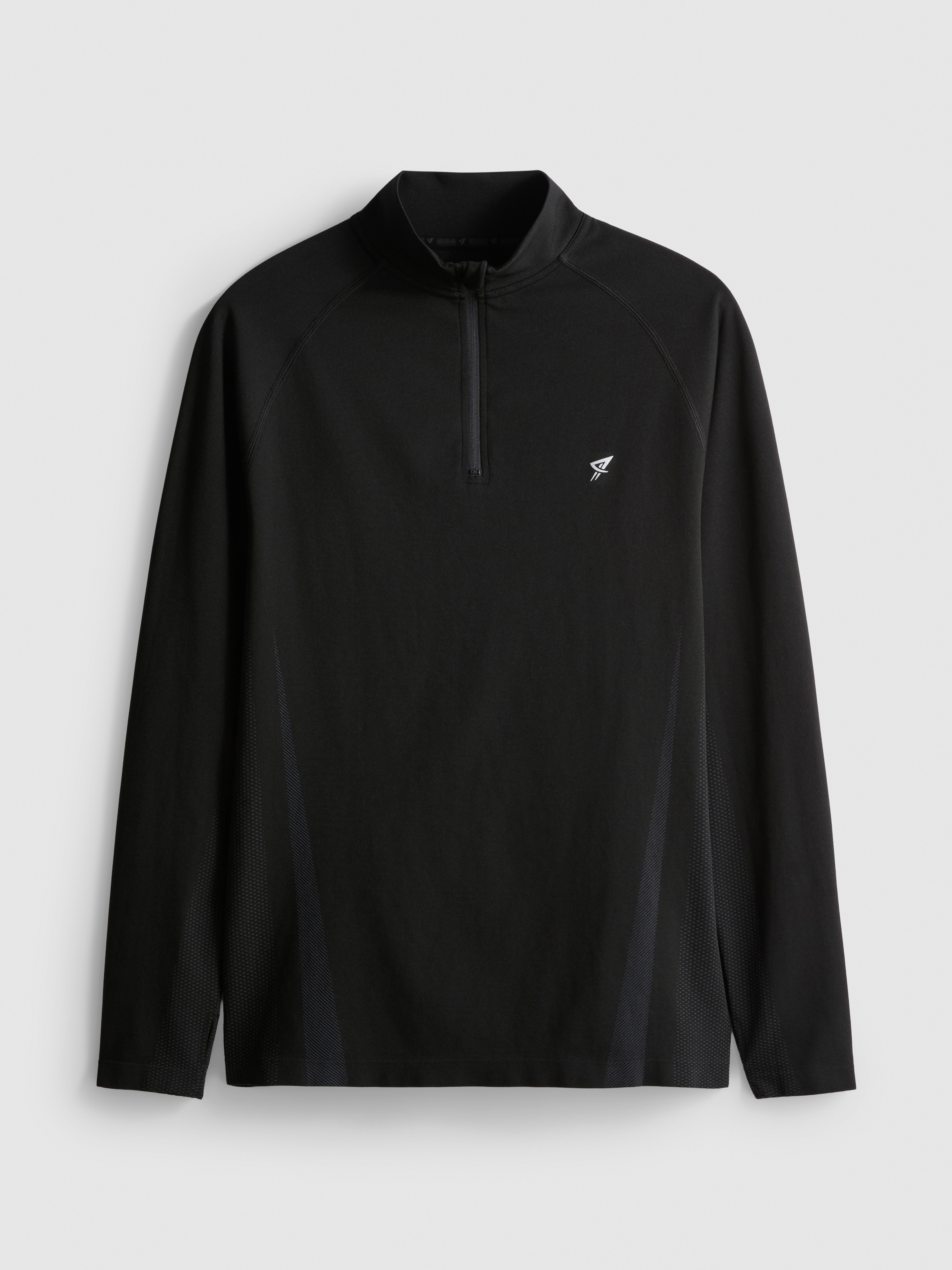 Quarter Zip Gym Top - Black