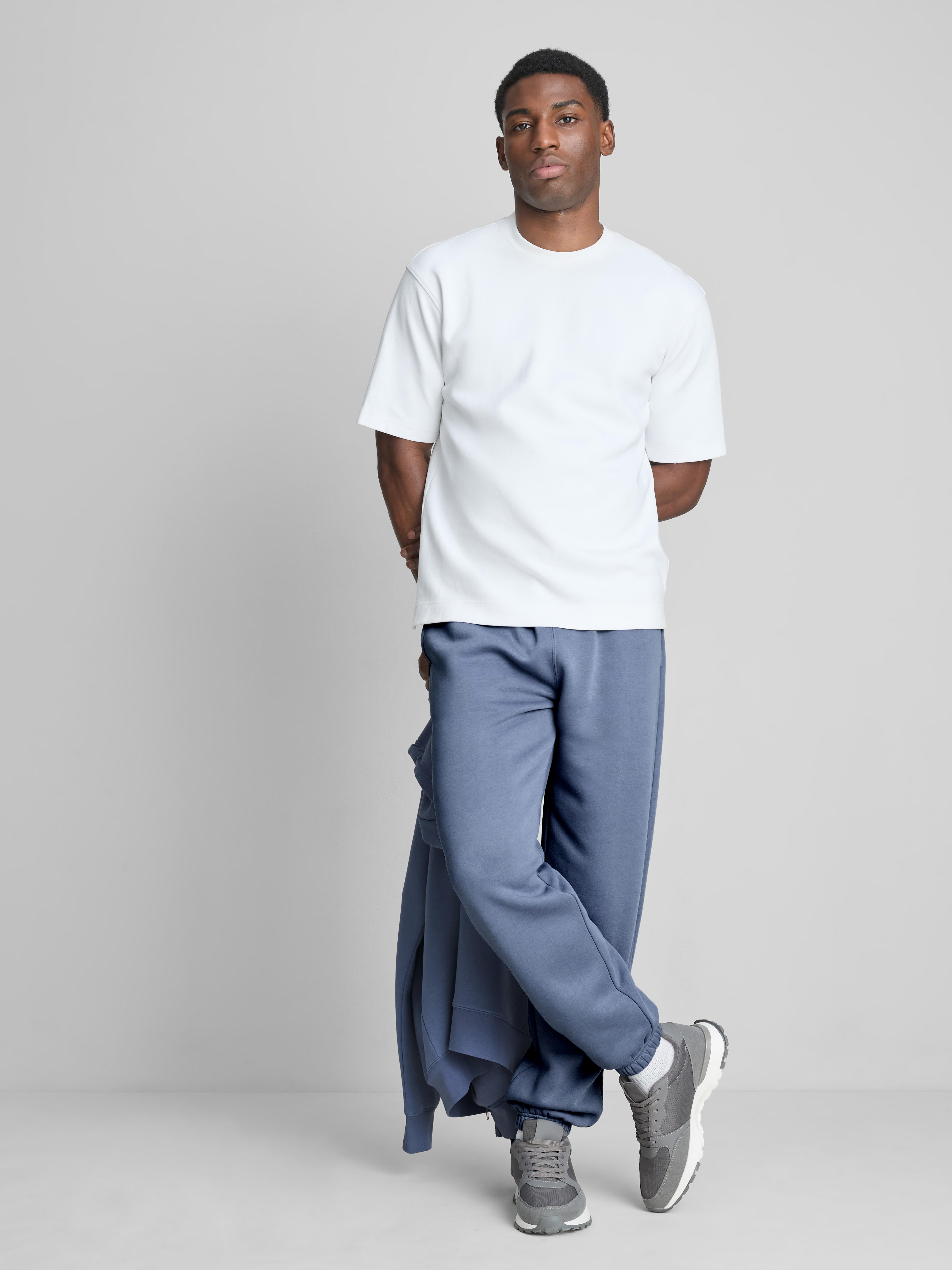 Drawstring Cuffed Joggers - Blue