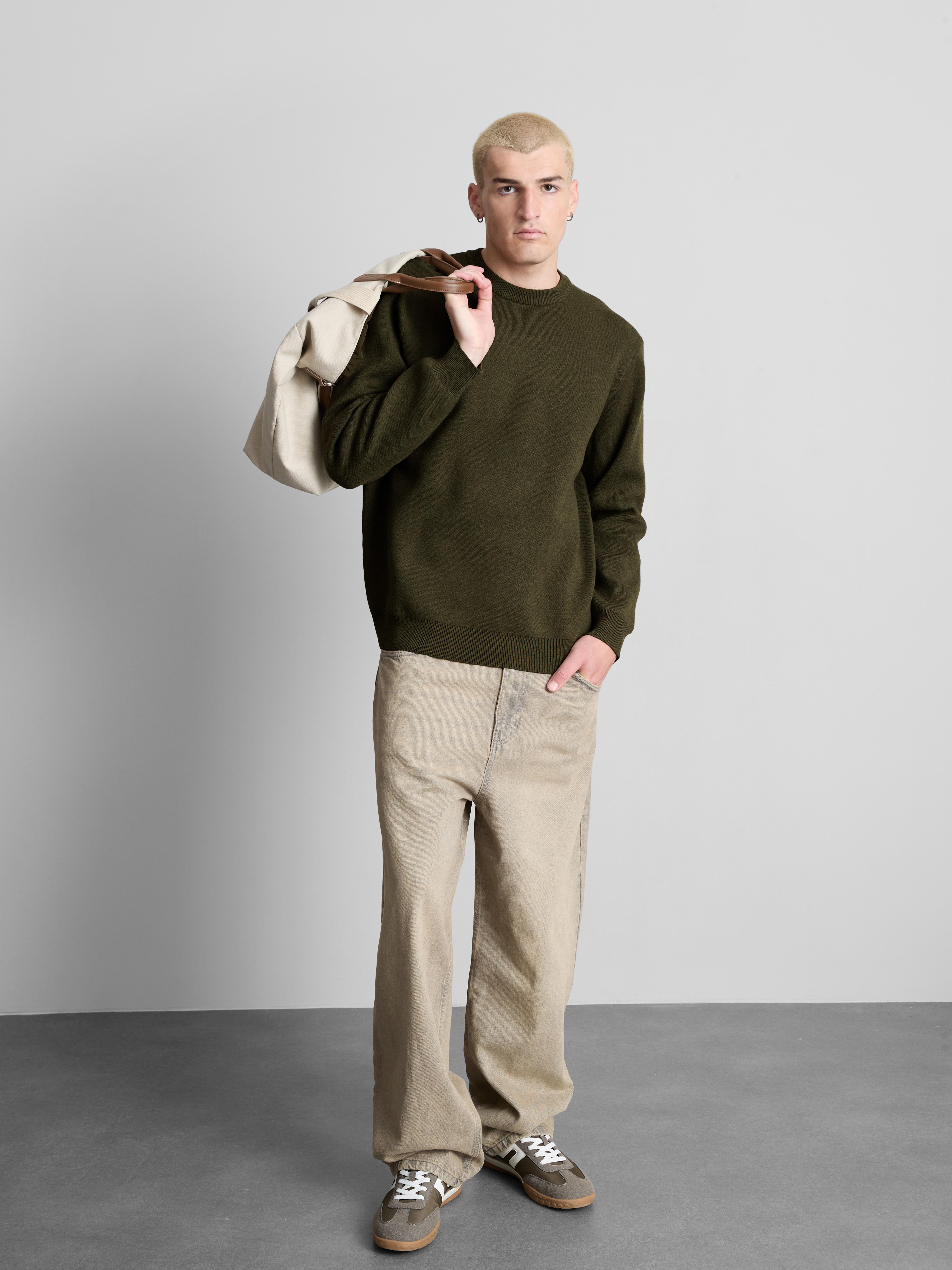 Crew Neck Sweater - Olive