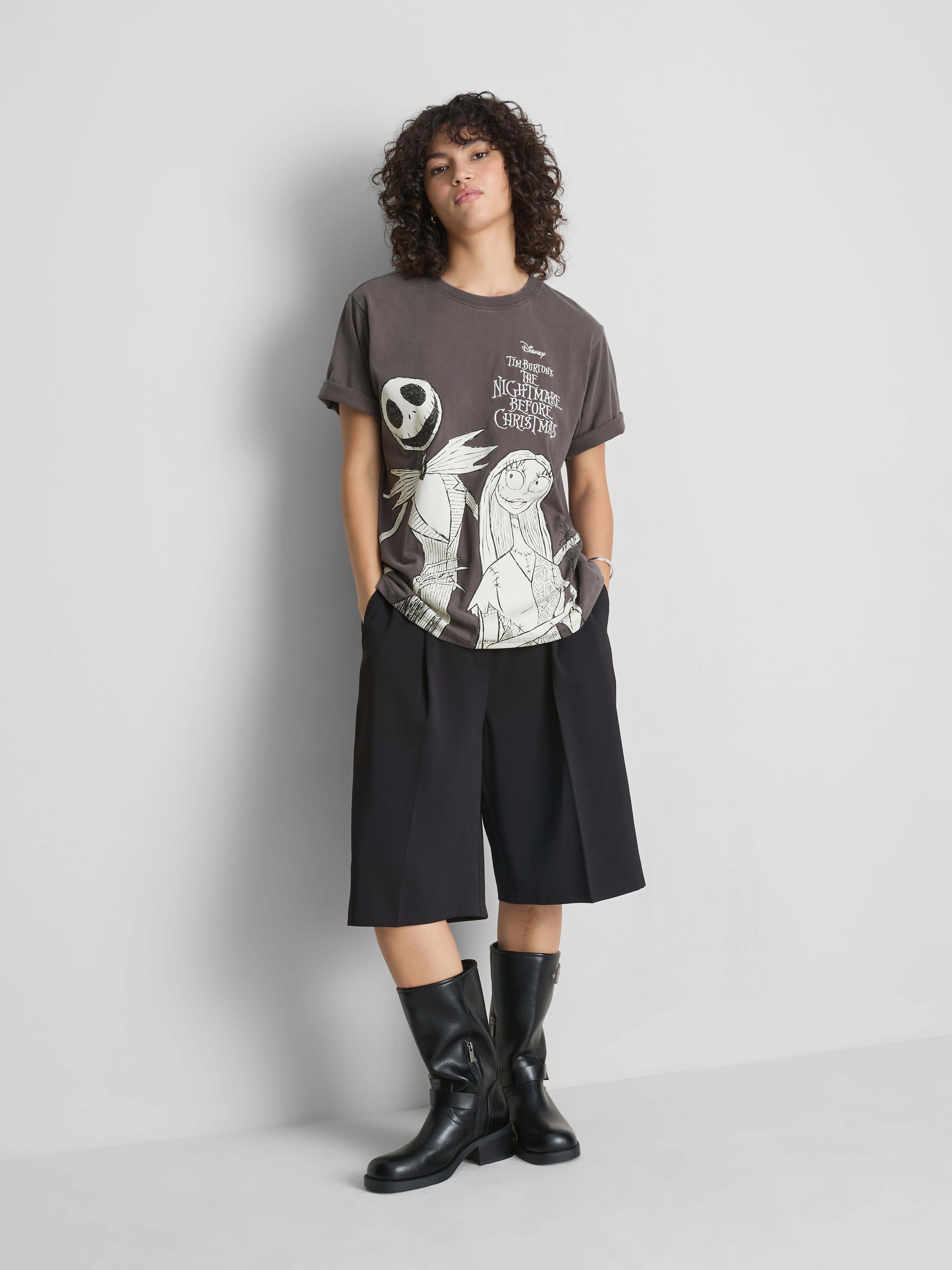 Disney Tim Burton's The Nightmare Before Christmas Graphic Tee - Charcoal