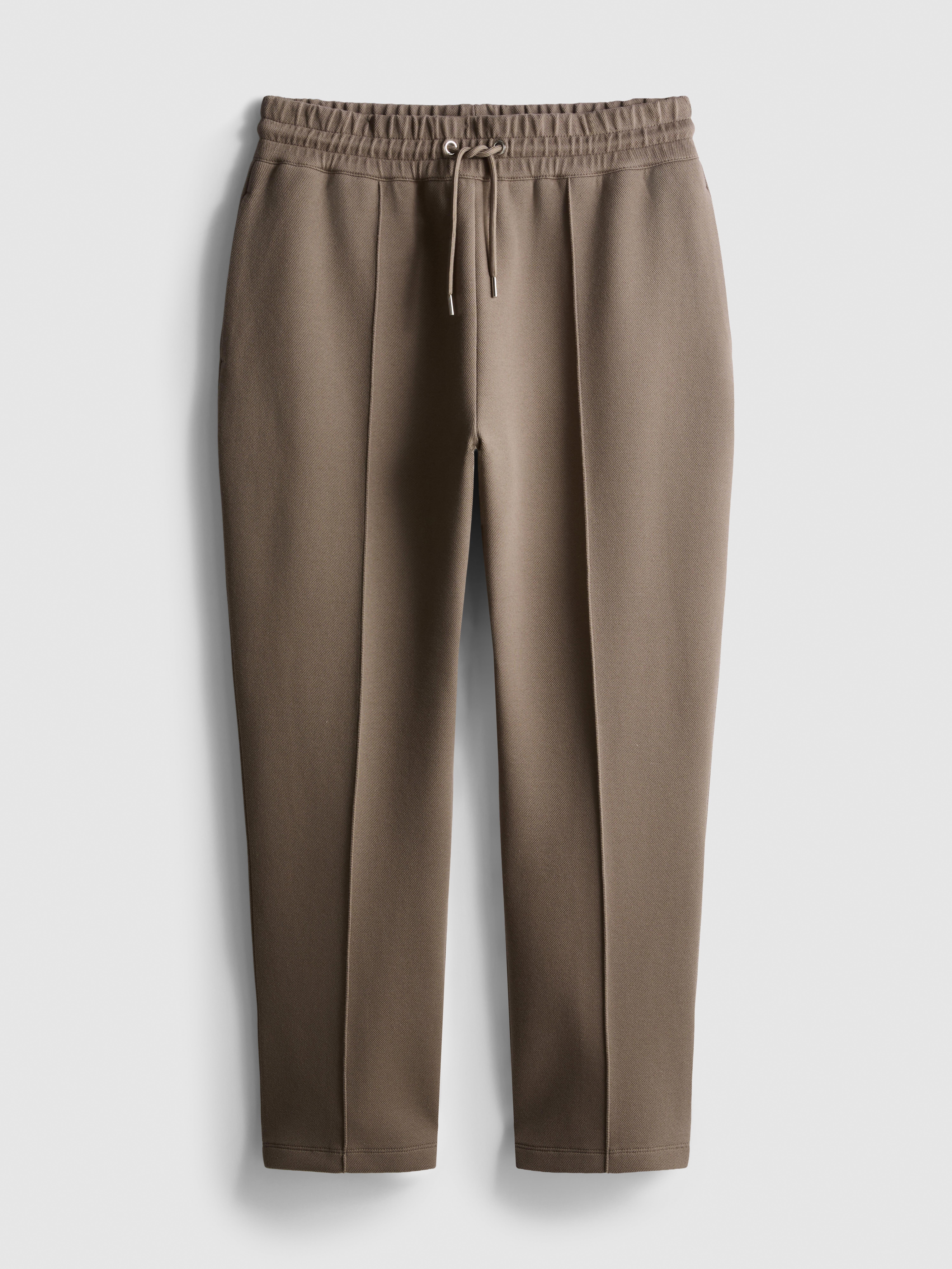 The Edit Pique Drawstring Joggers - Stone