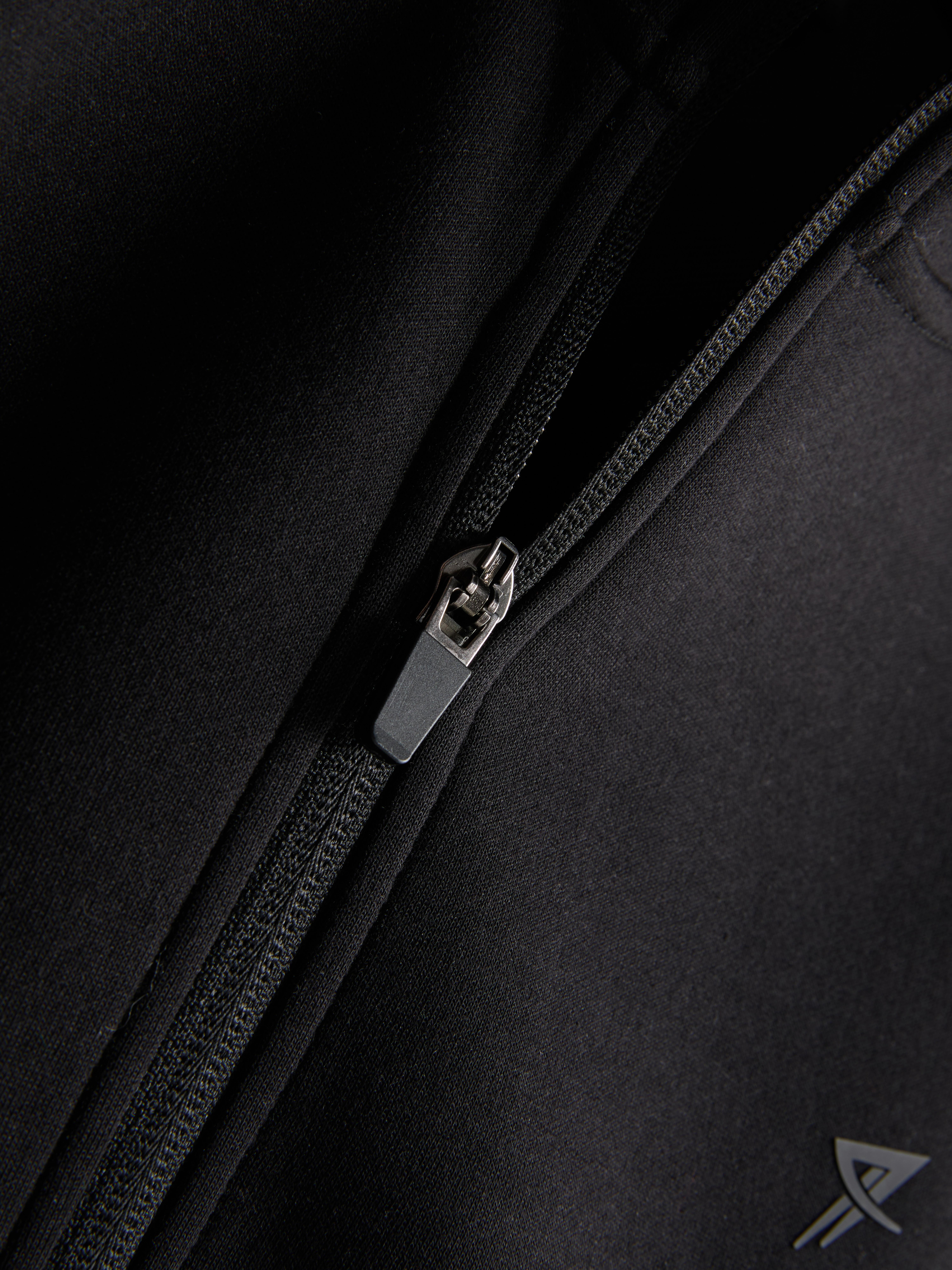 Zip-Up Gym Hoodie - Black