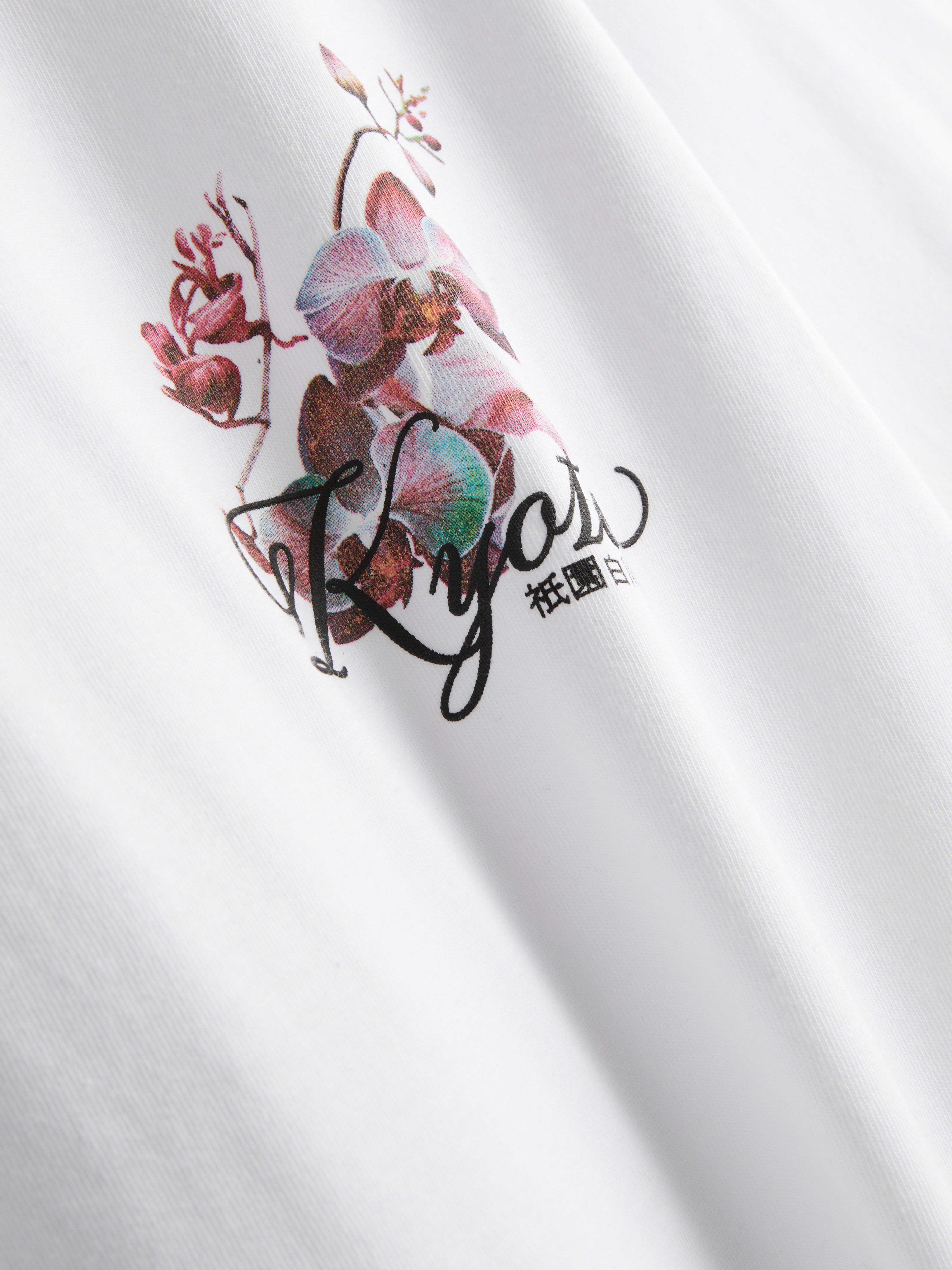 Kyoto Pure Cotton Graphic T-Shirt - White