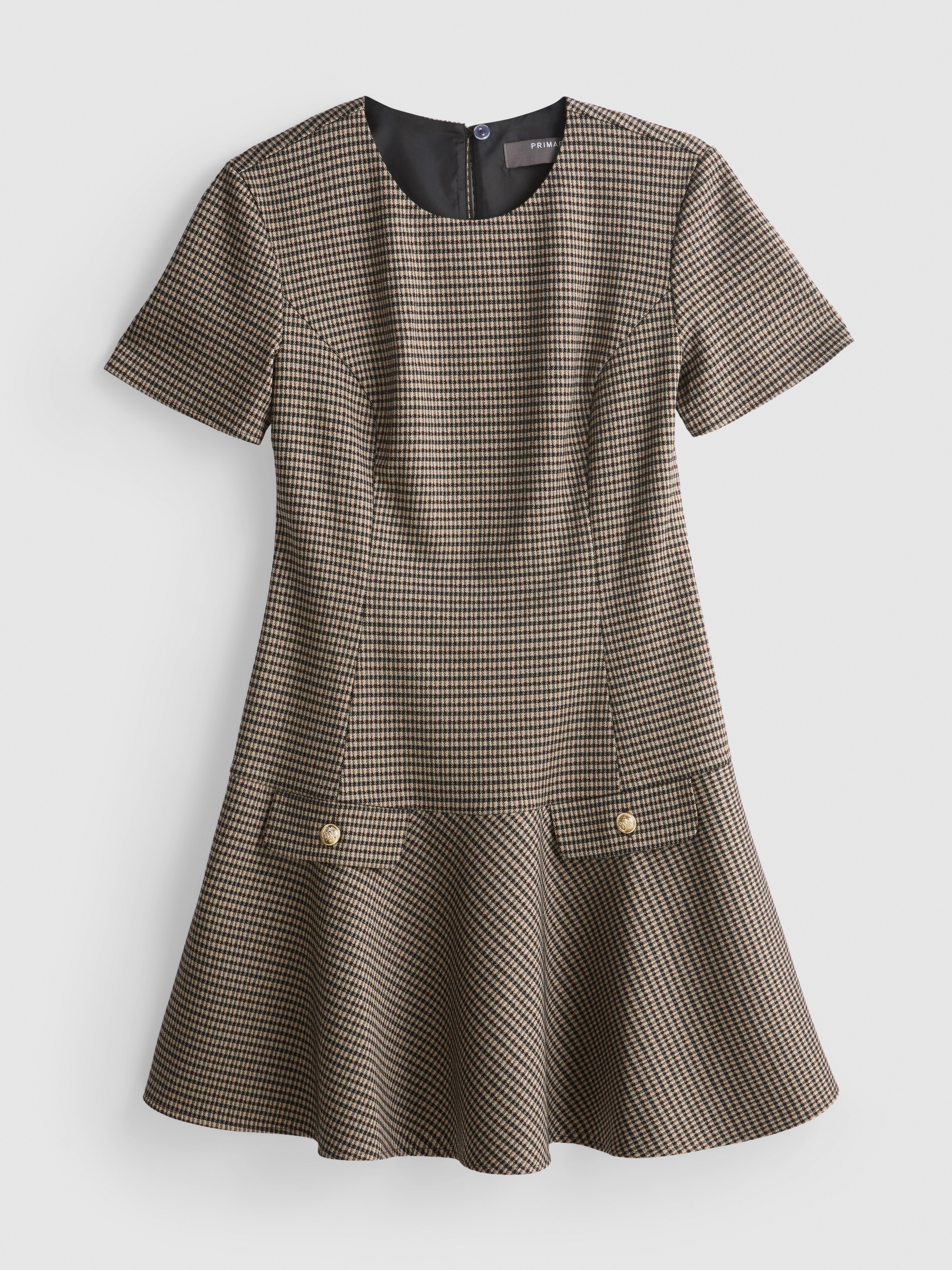 Dropped-Hem Ponte Mini Dress - Multi