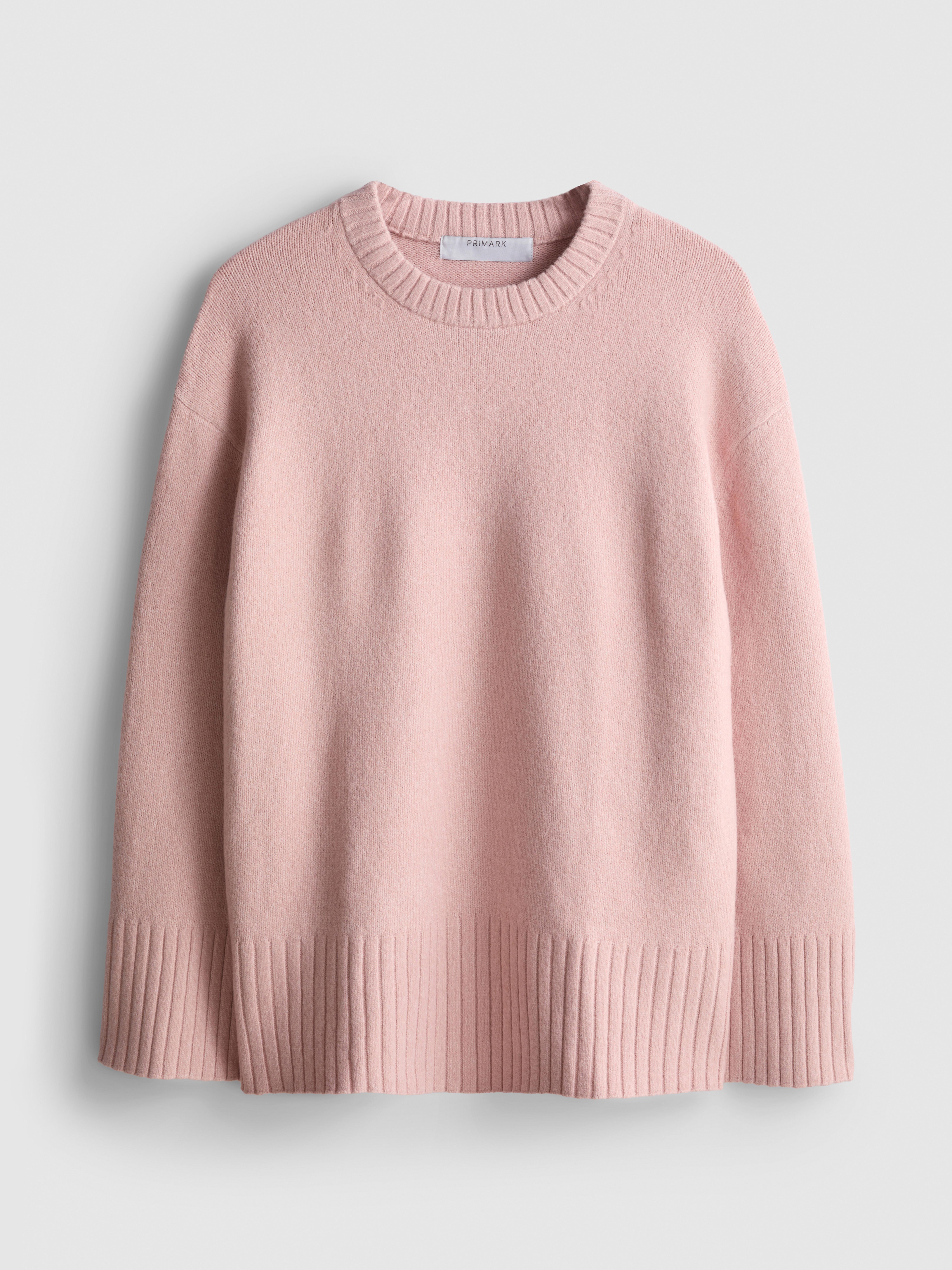 Knitted Wide-Sleeve Sweater - Blush