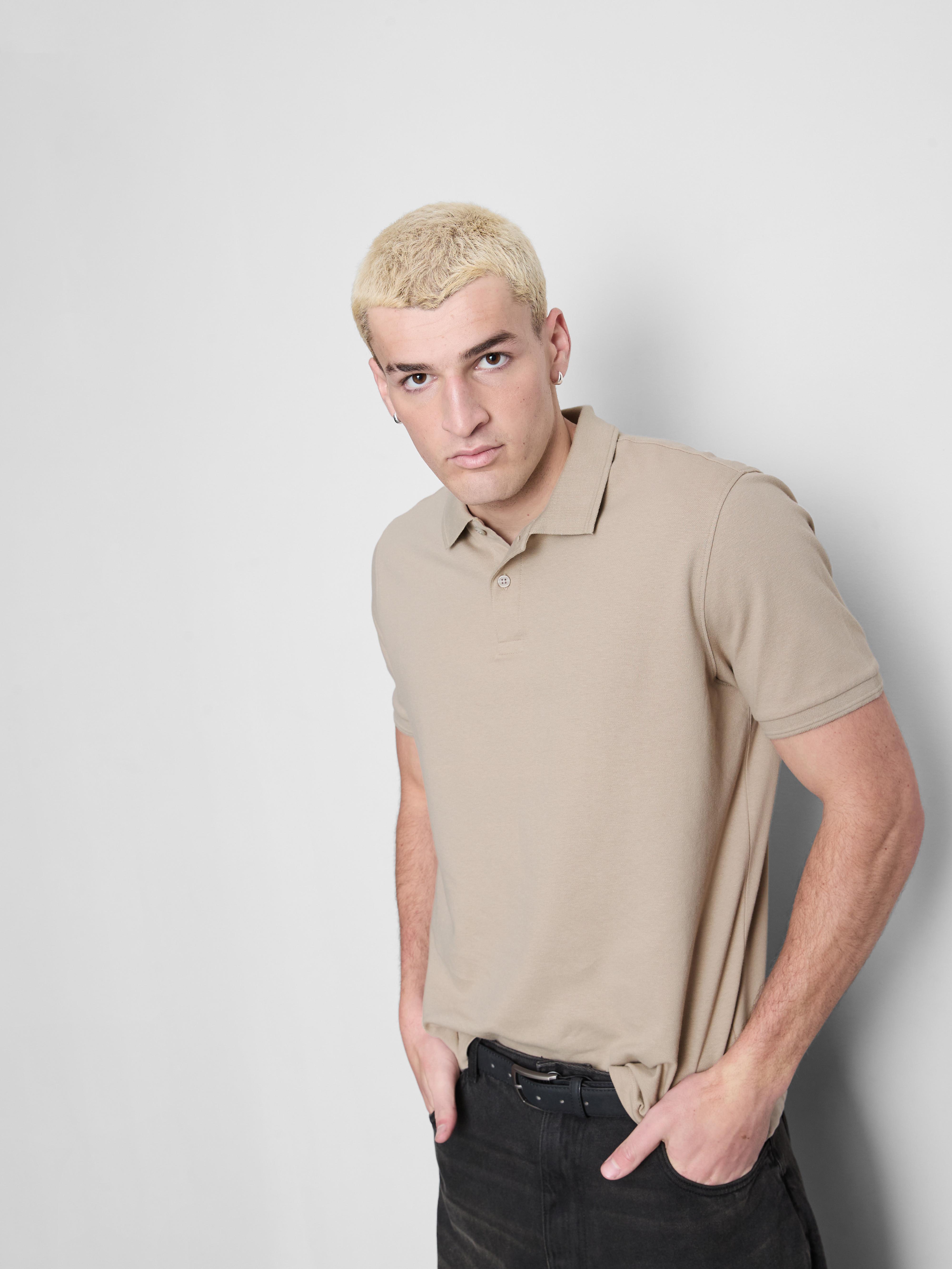Short-Sleeve Polo Shirt - Stone