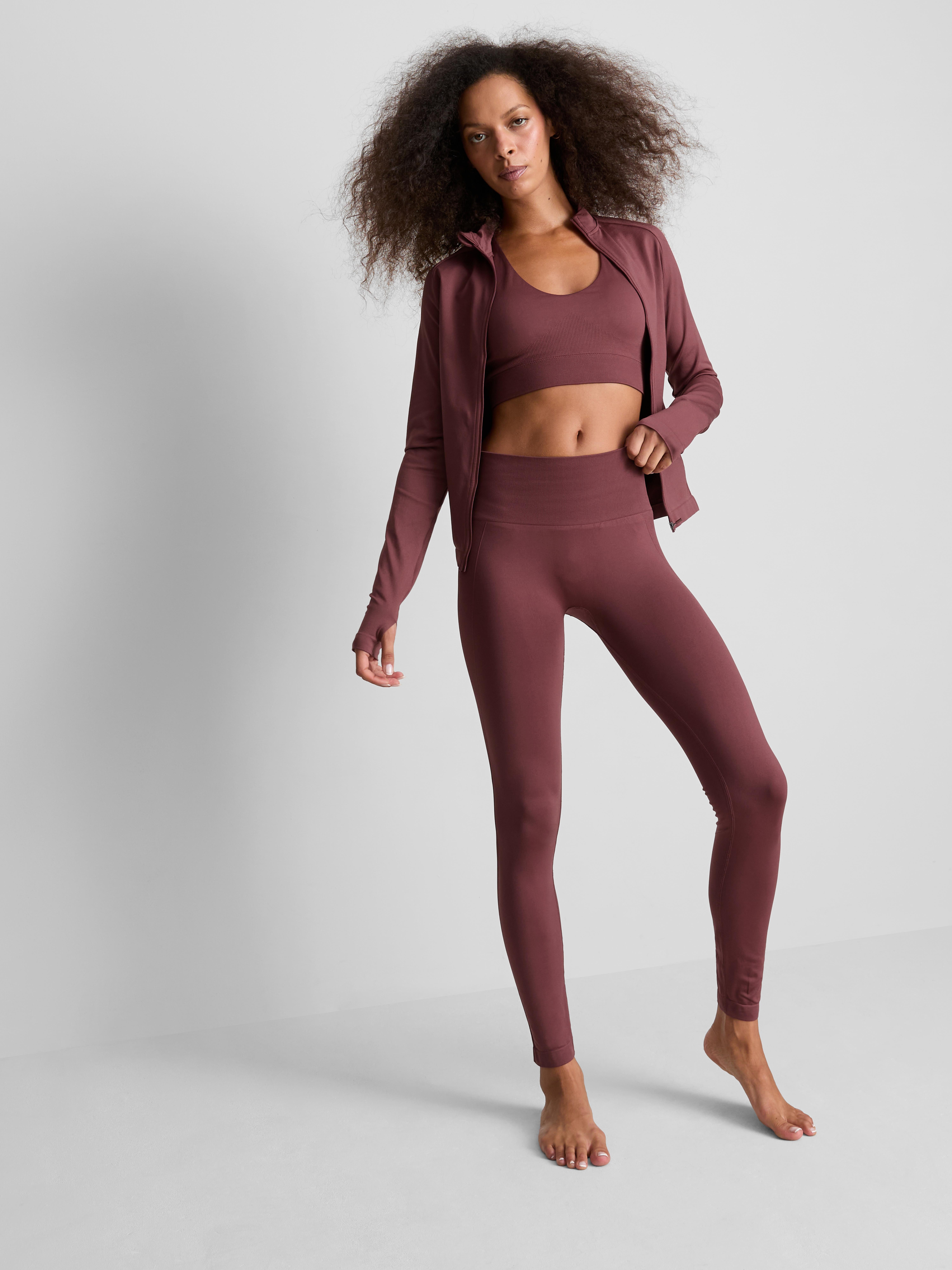 Seamless Zip Through Active Jacket - Dark Pink