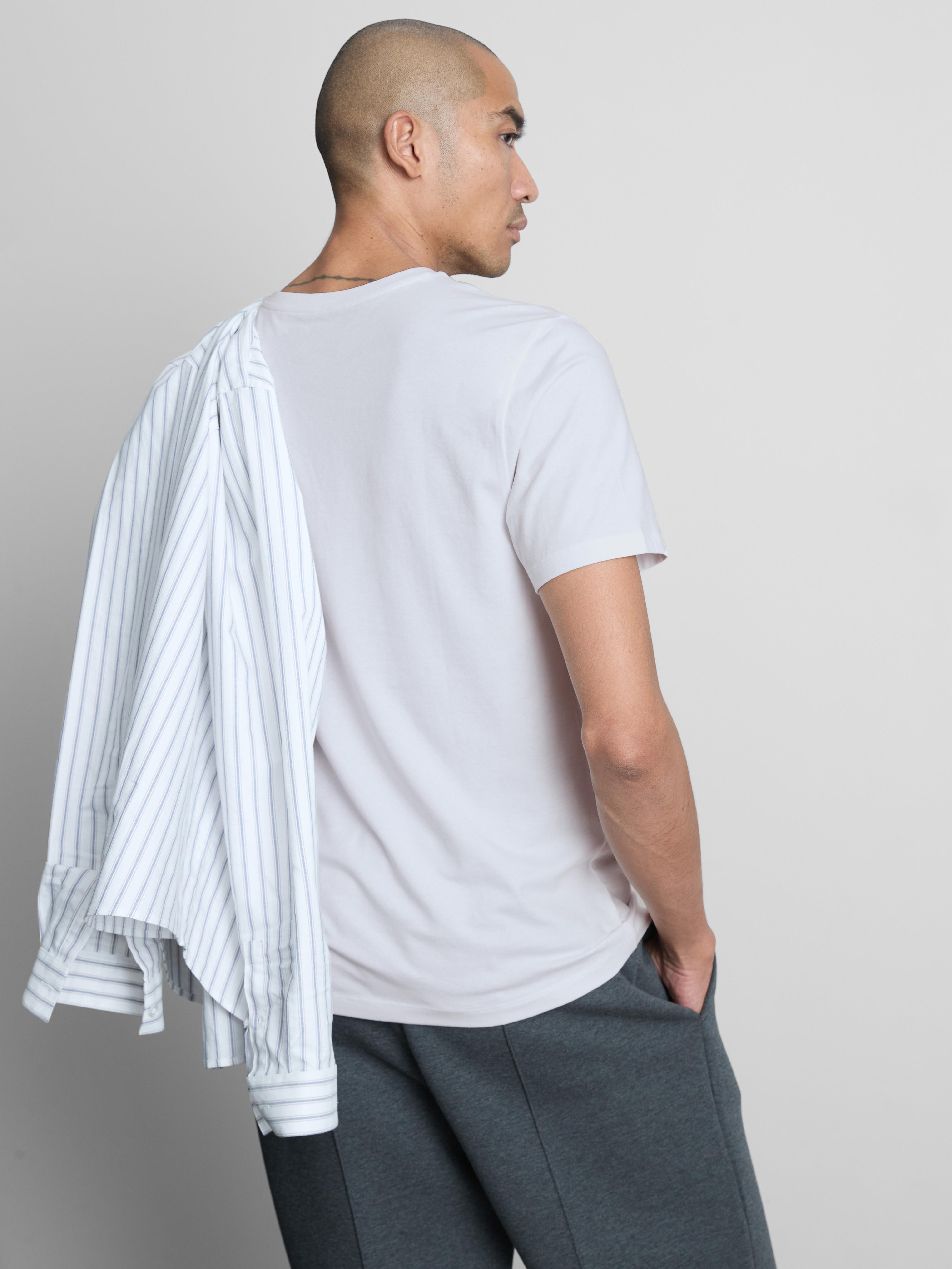 V-Neck Slim-Fit Stretch T-Shirt - White