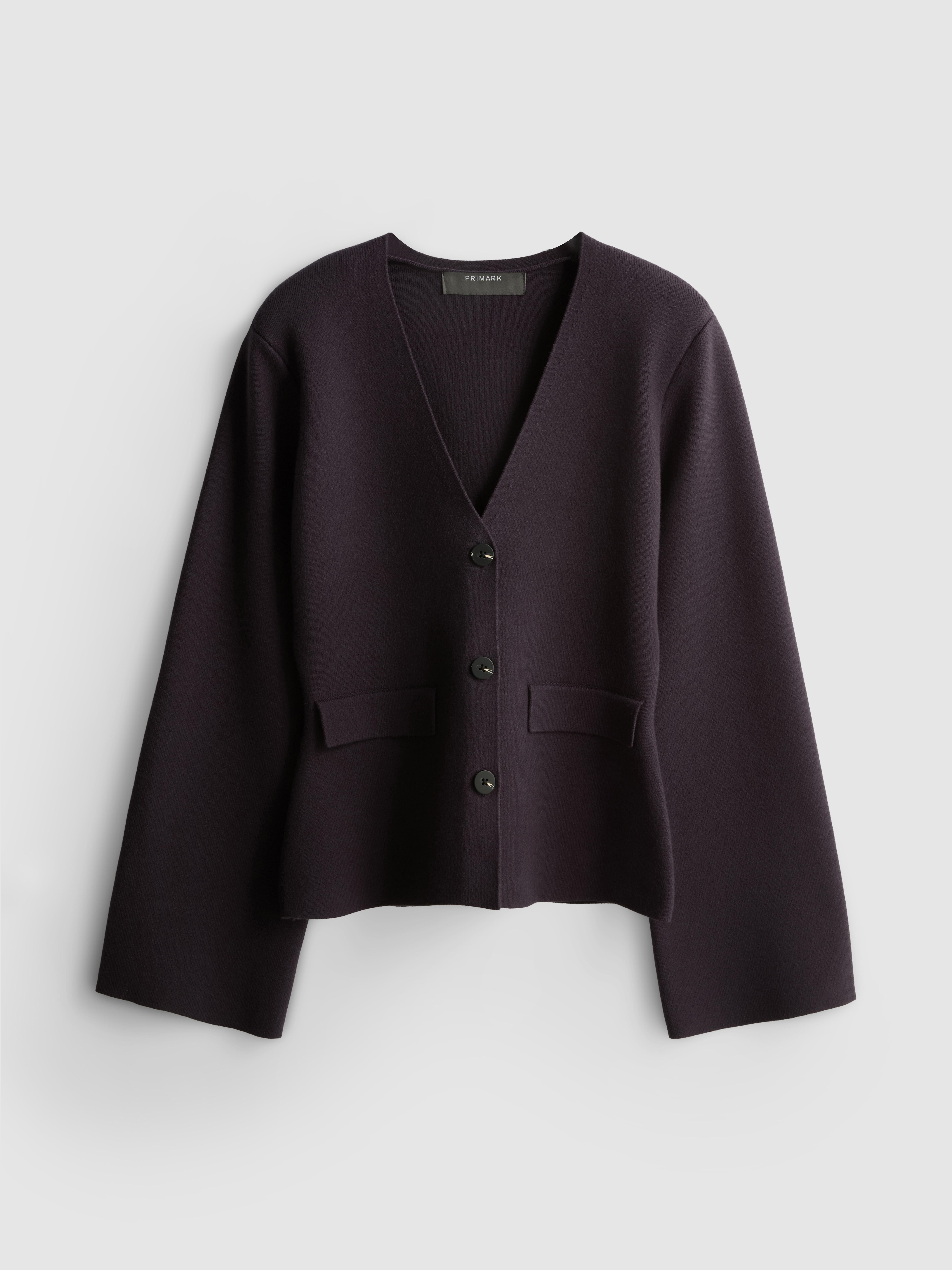 Paula Echevarría Sculpted Cardigan - Dark Purple