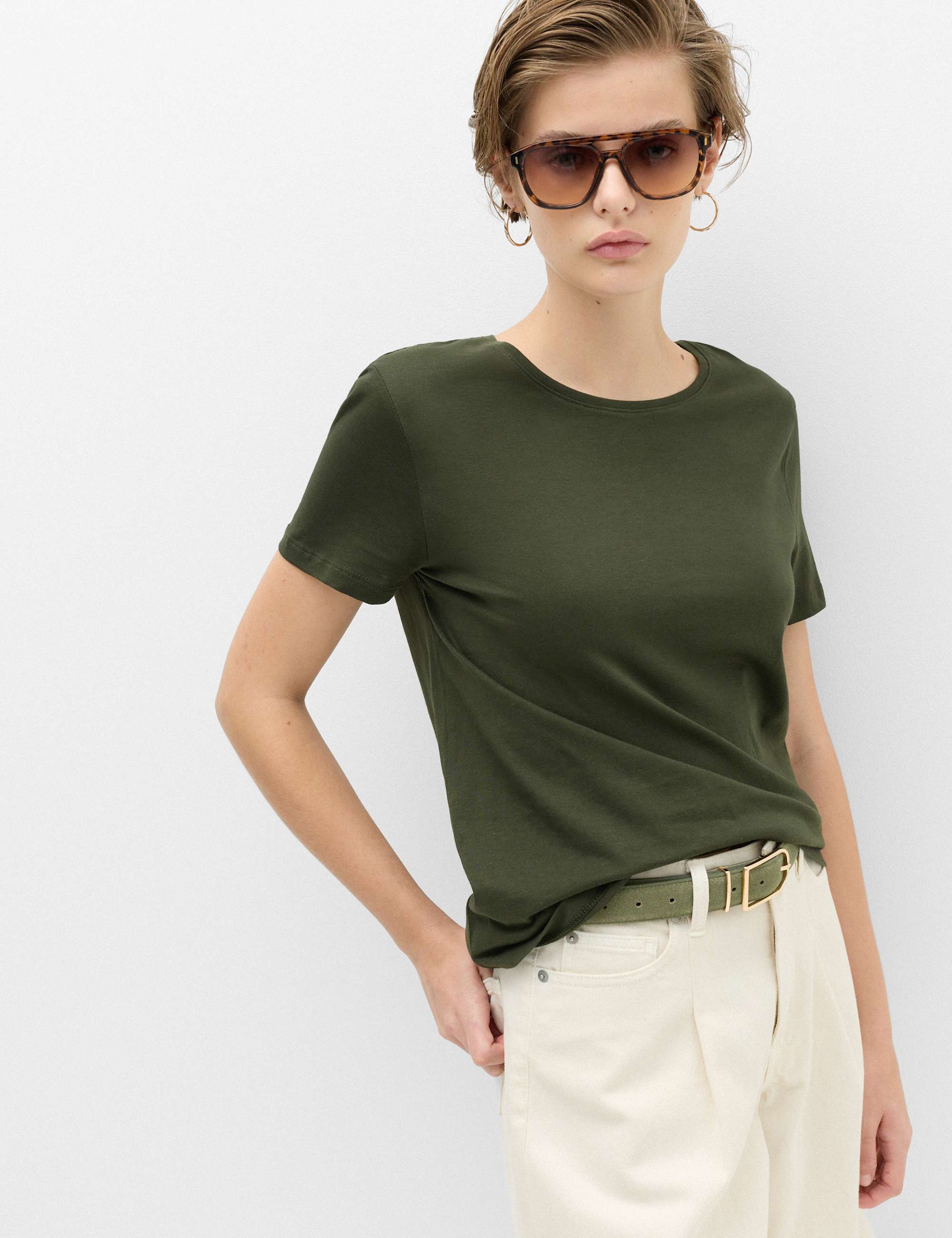 Pure Cotton Crew Neck T-Shirt