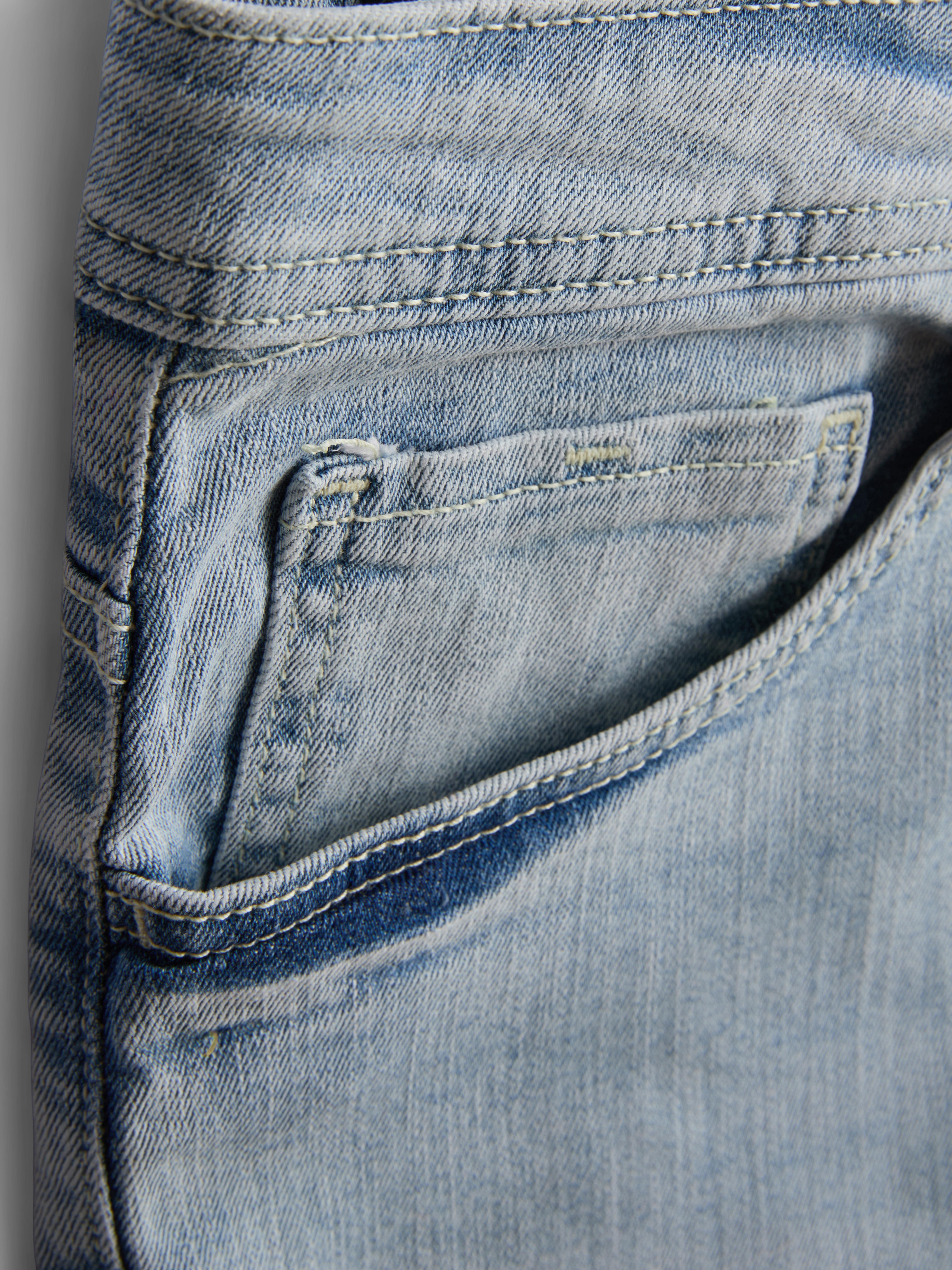 Stretch Straight Leg Jeans - Light Blue