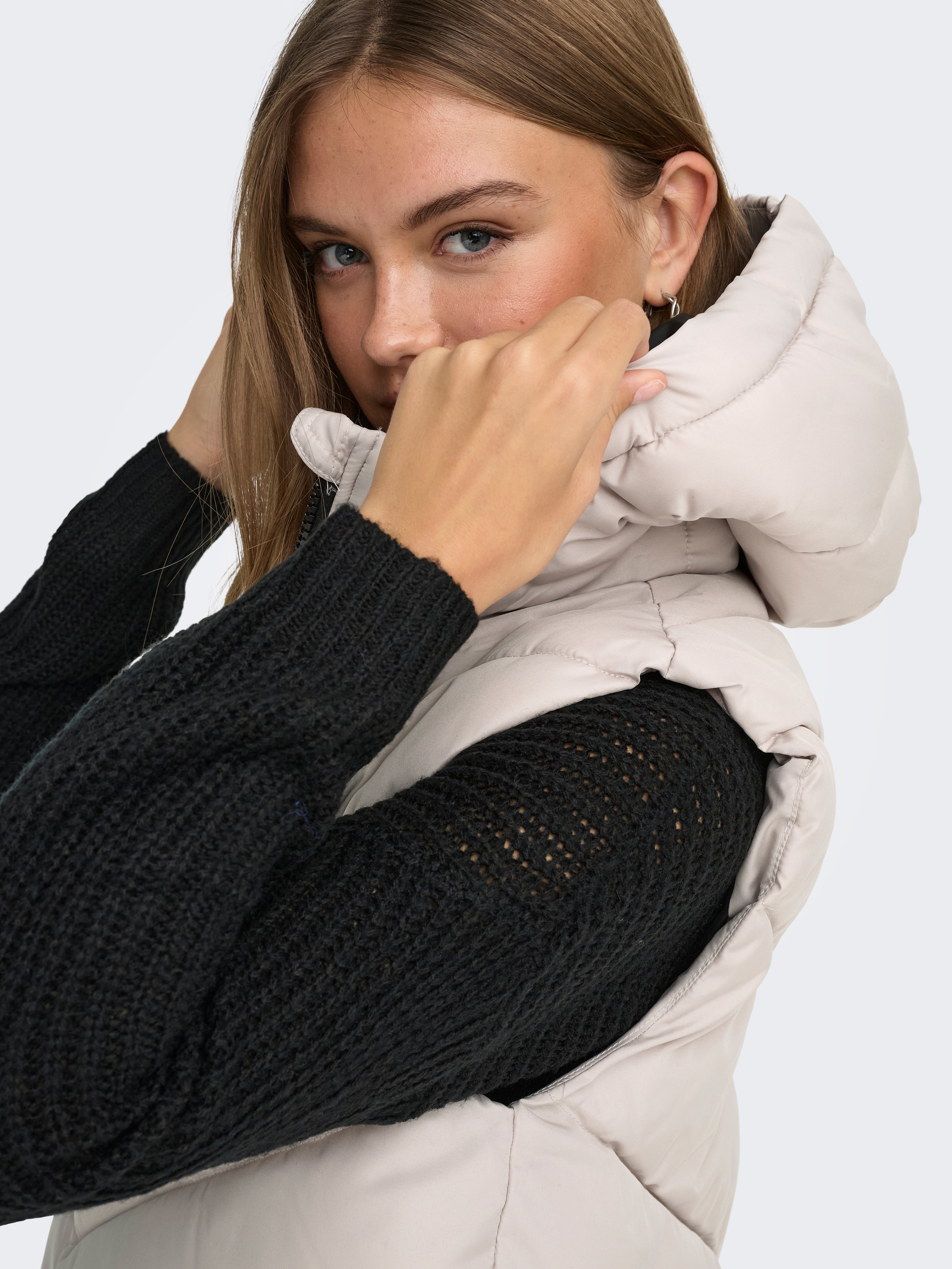 JDYSKYLAR Puffer gilet Chateau Gray