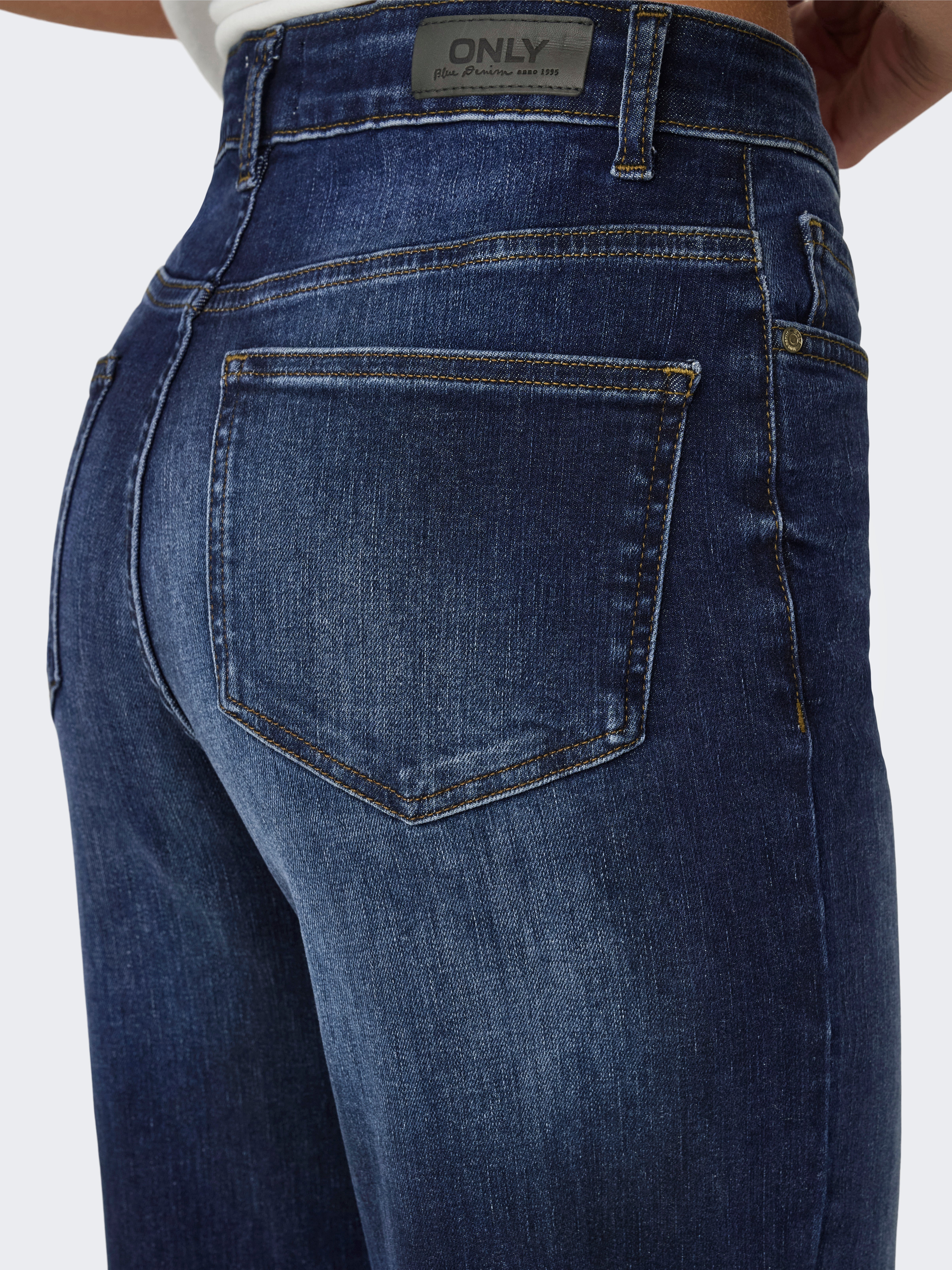 ONLMADISON High waist Wide Leg Fit Jeans Dark Blue Denim