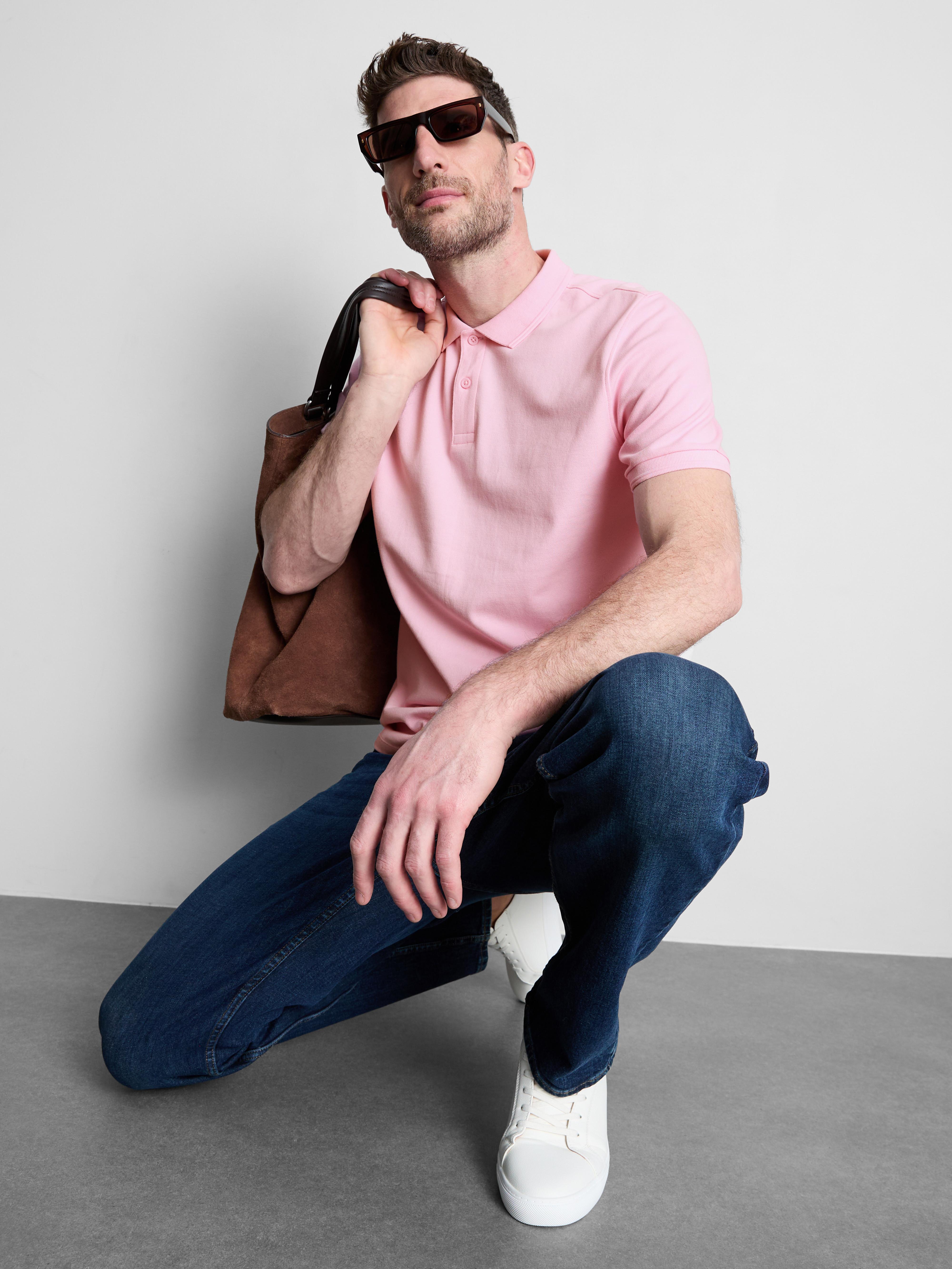 Short-Sleeve Polo Shirt - Pink