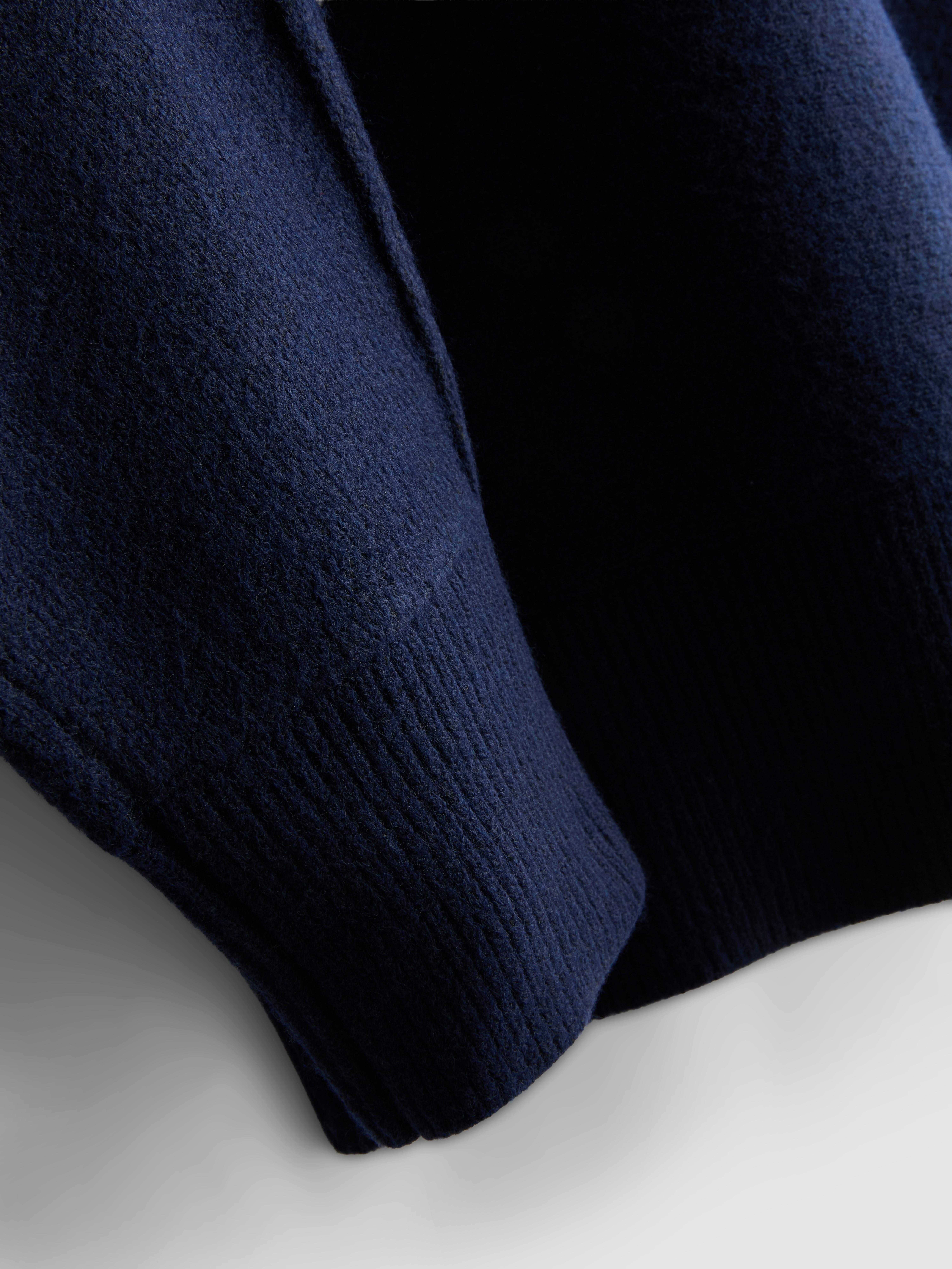 Oversized Knitted Cocoon Sweater - Navy