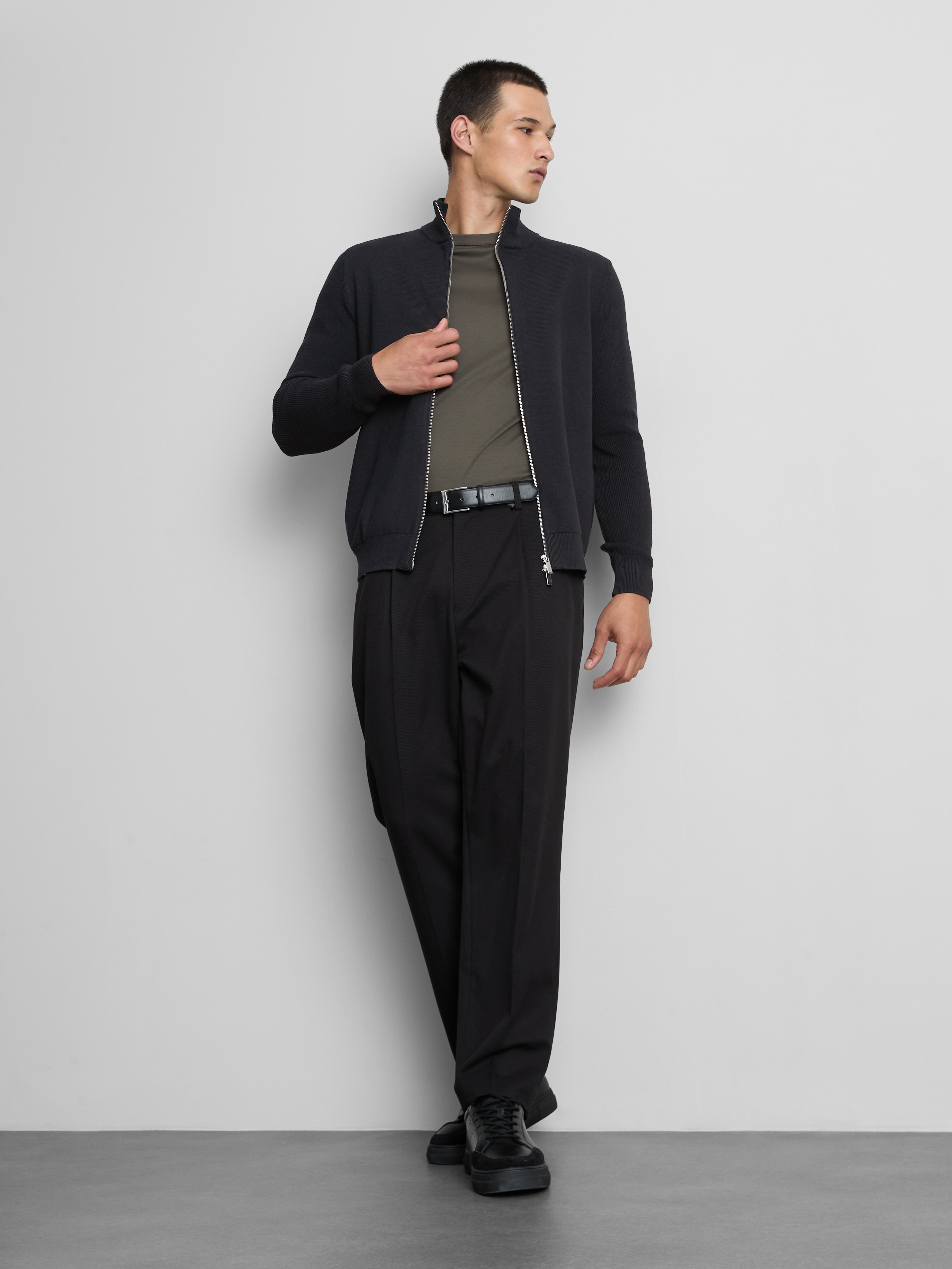 The Edit High-Neck Cardigan - Black