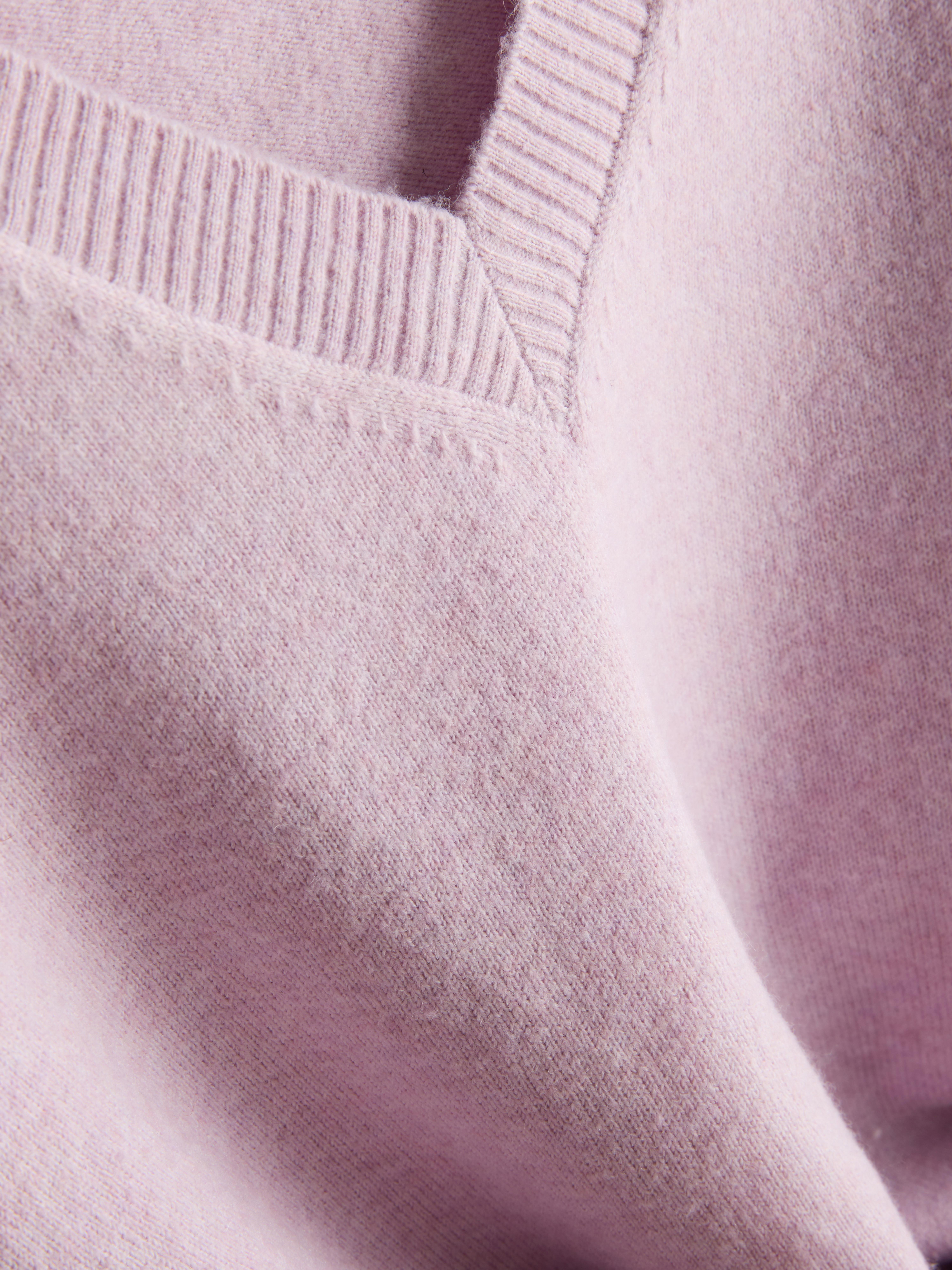 Knitted V-Neck Sweater - Lilac