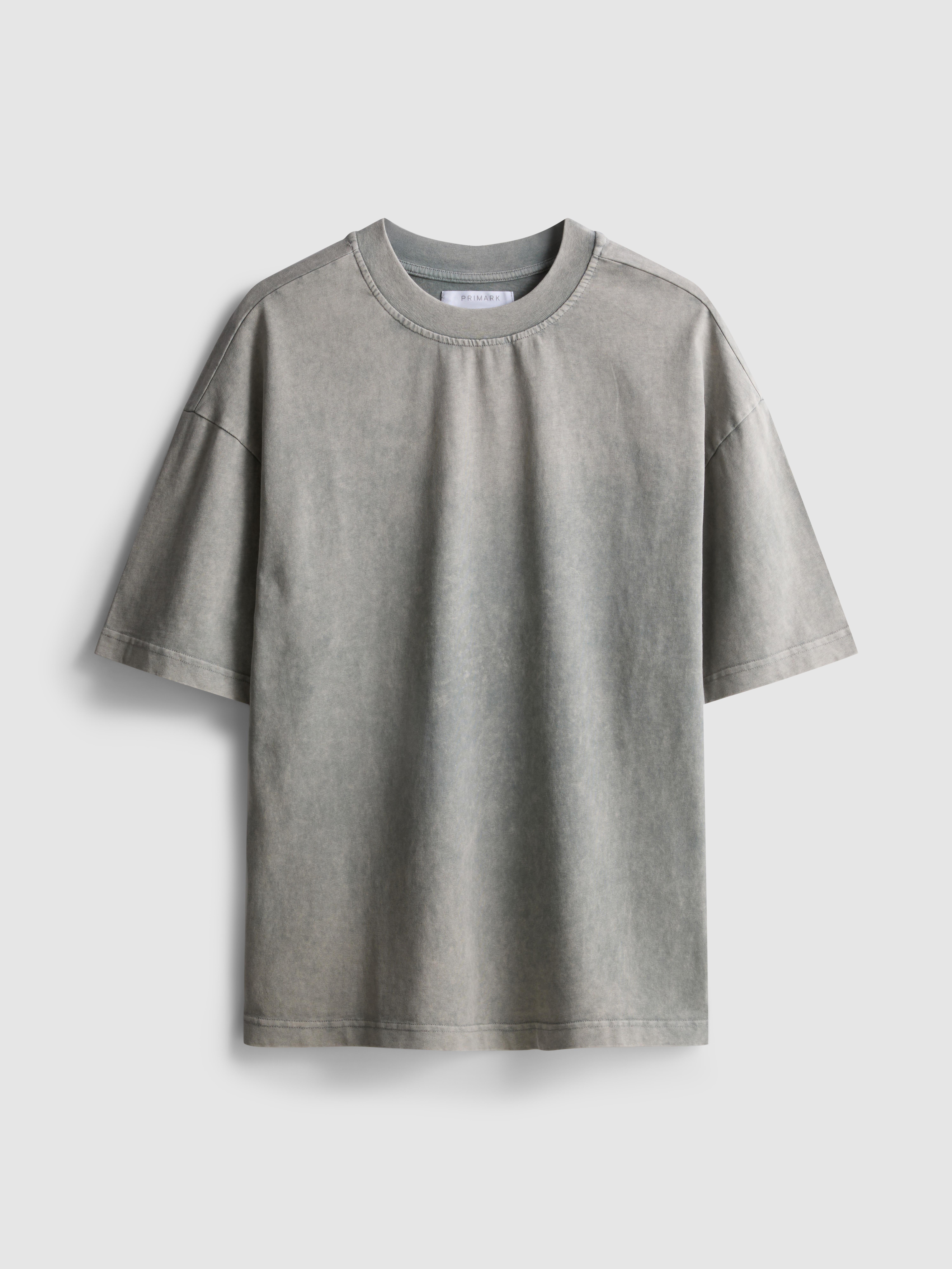 Short Sleeved Washed T-Shirt - Gray