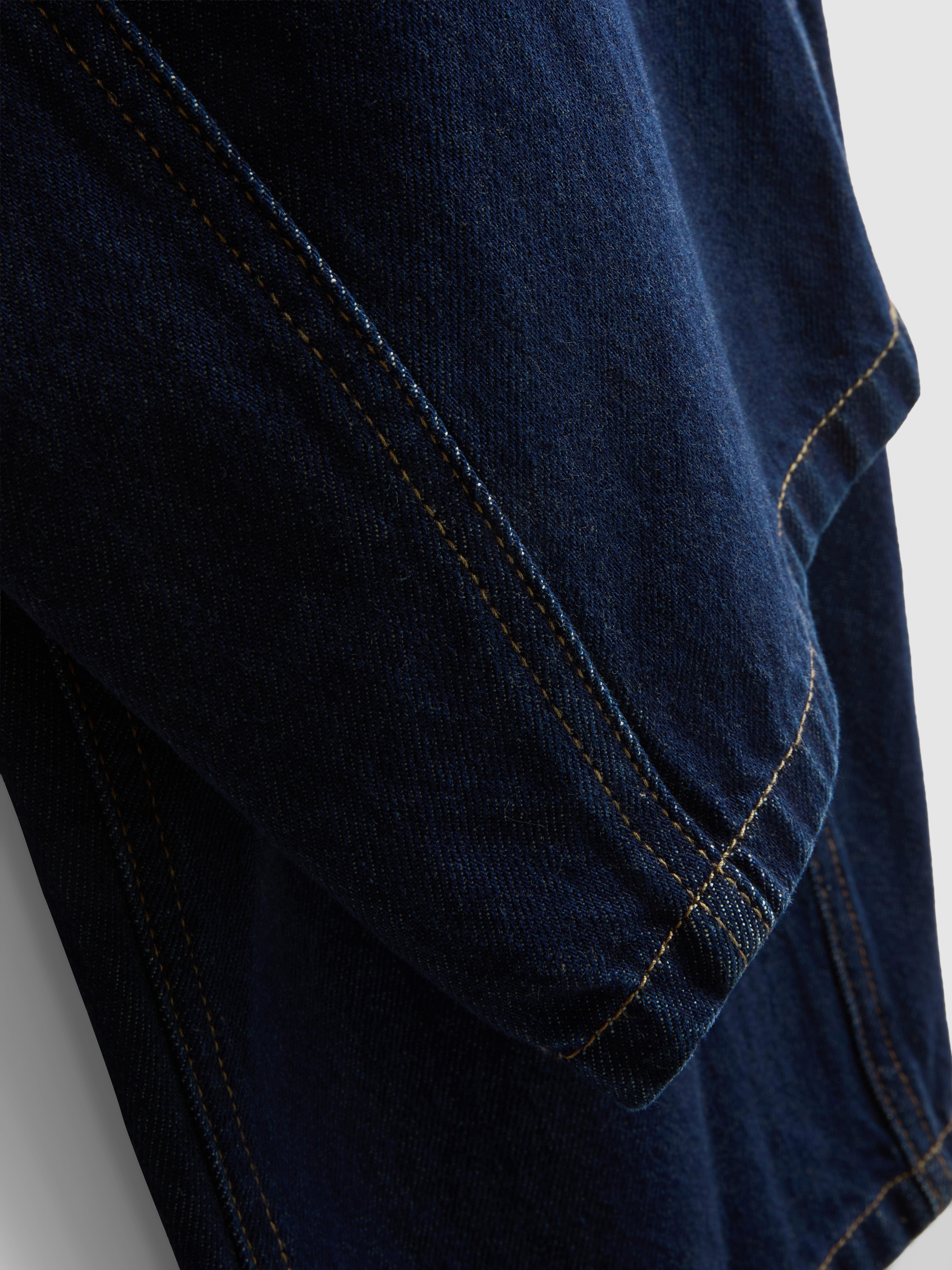 The Edit Cotton Denim Barrel-Leg Jeans - Indigo