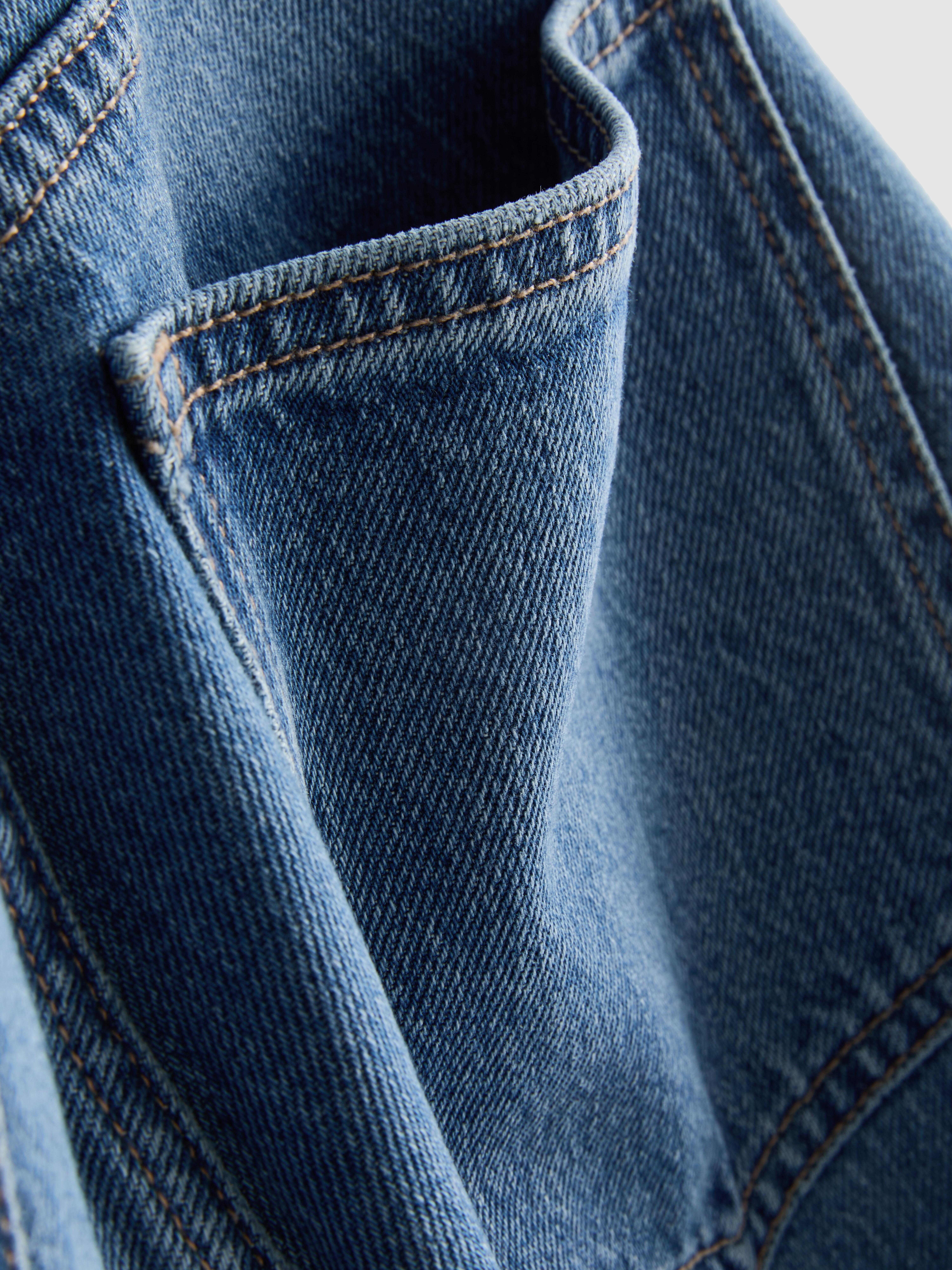 High-Waisted Straight-Leg Jeans - Mid Blue