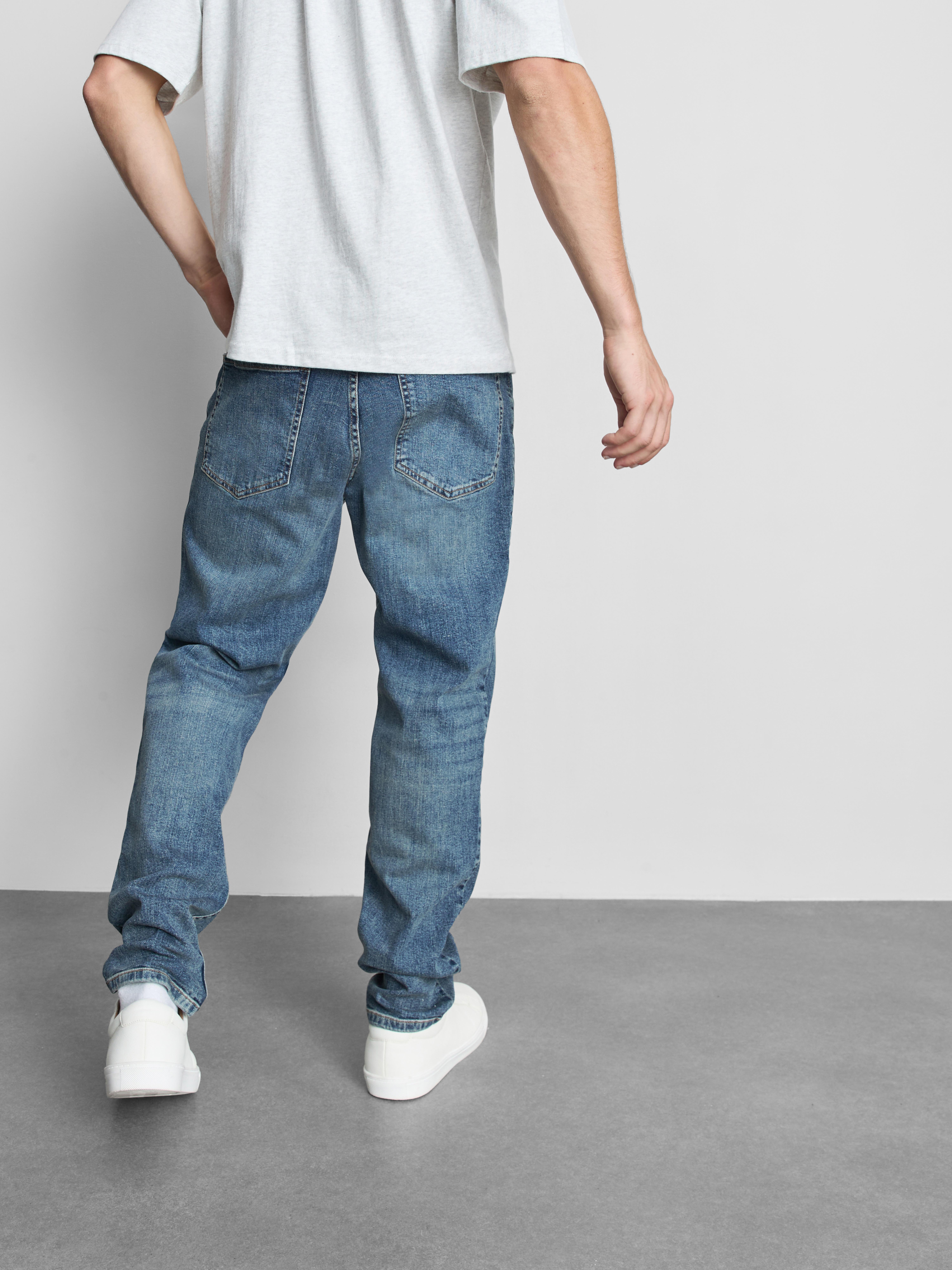 Mid-Rise Slim Fit Jeans - Mid Blue