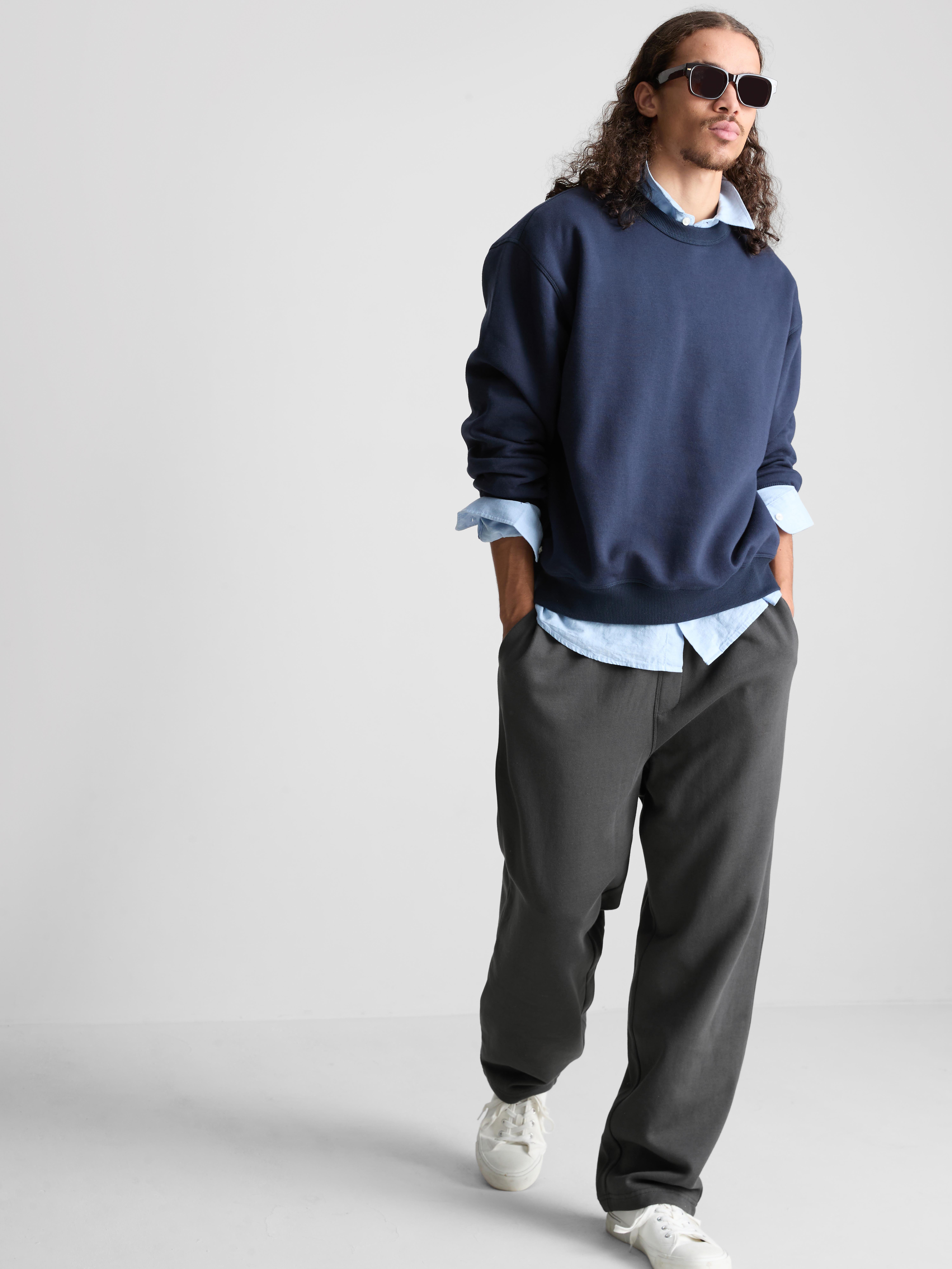 Cotton Rich Straight Leg Sweatpants - Charcoal