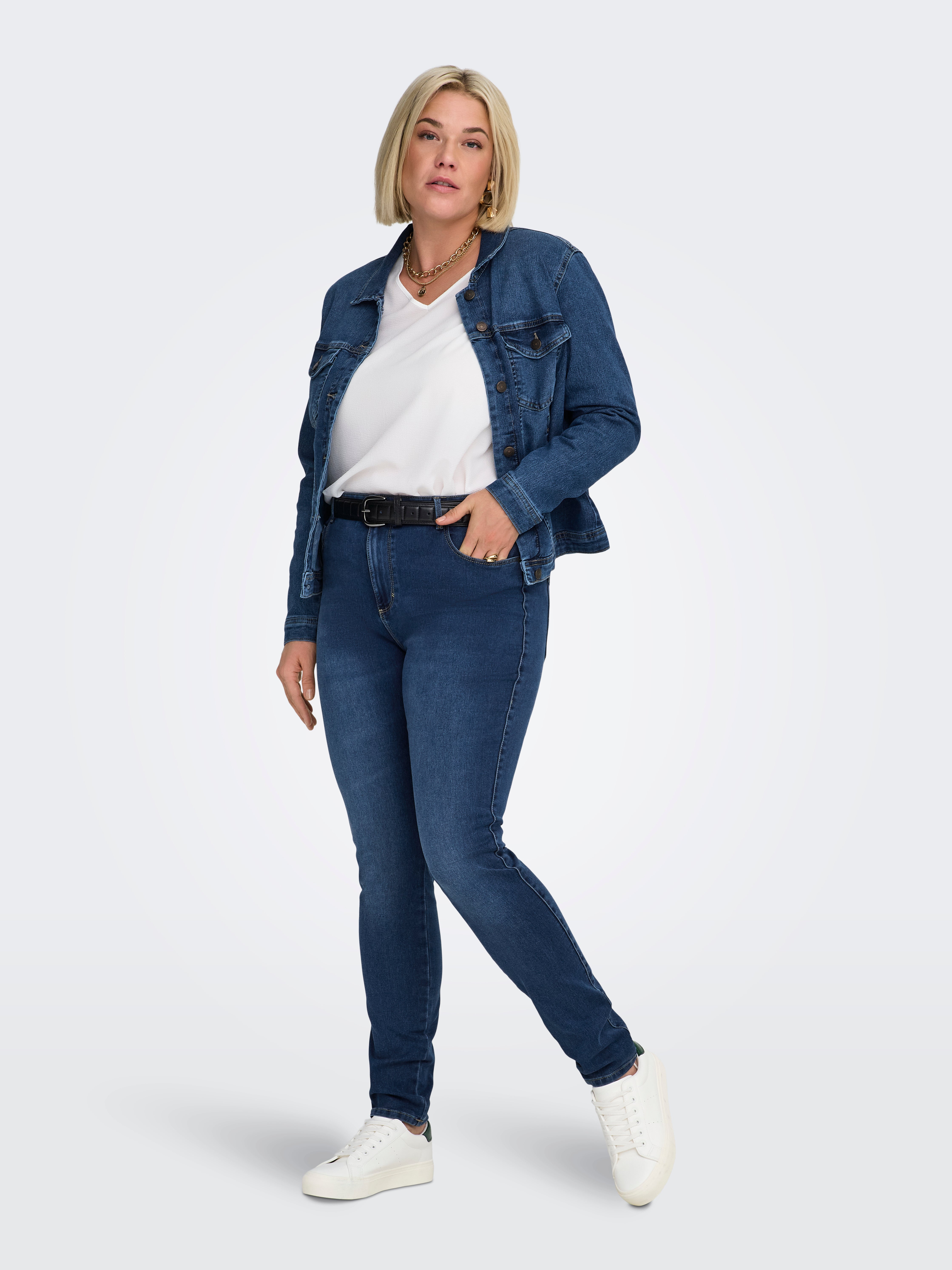 CARAUGUSTA High waist Skinny Fit Jeans Medium Blue Denim