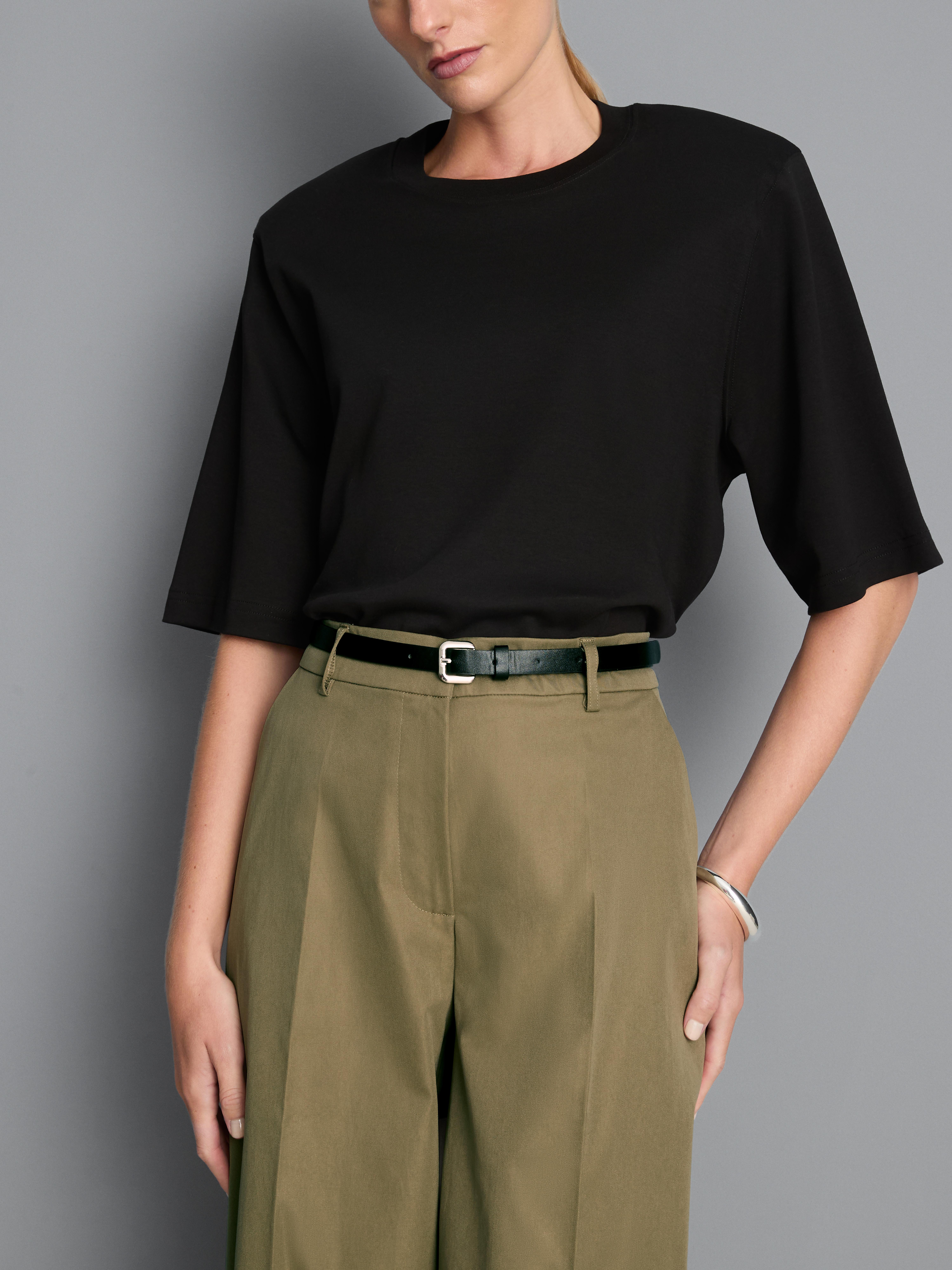 Belted Wide-Leg Pants - Olive