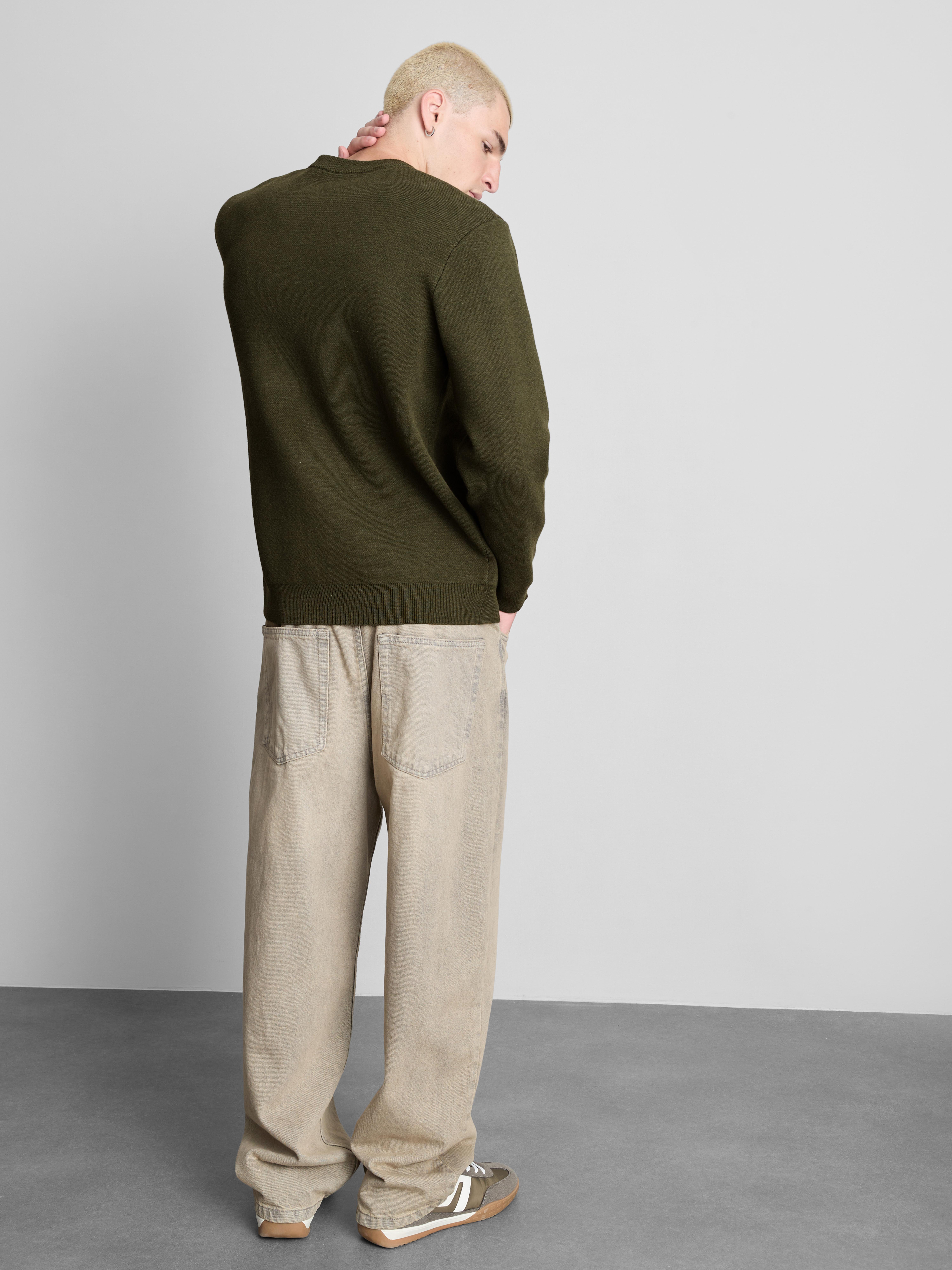 Crew Neck Sweater - Olive