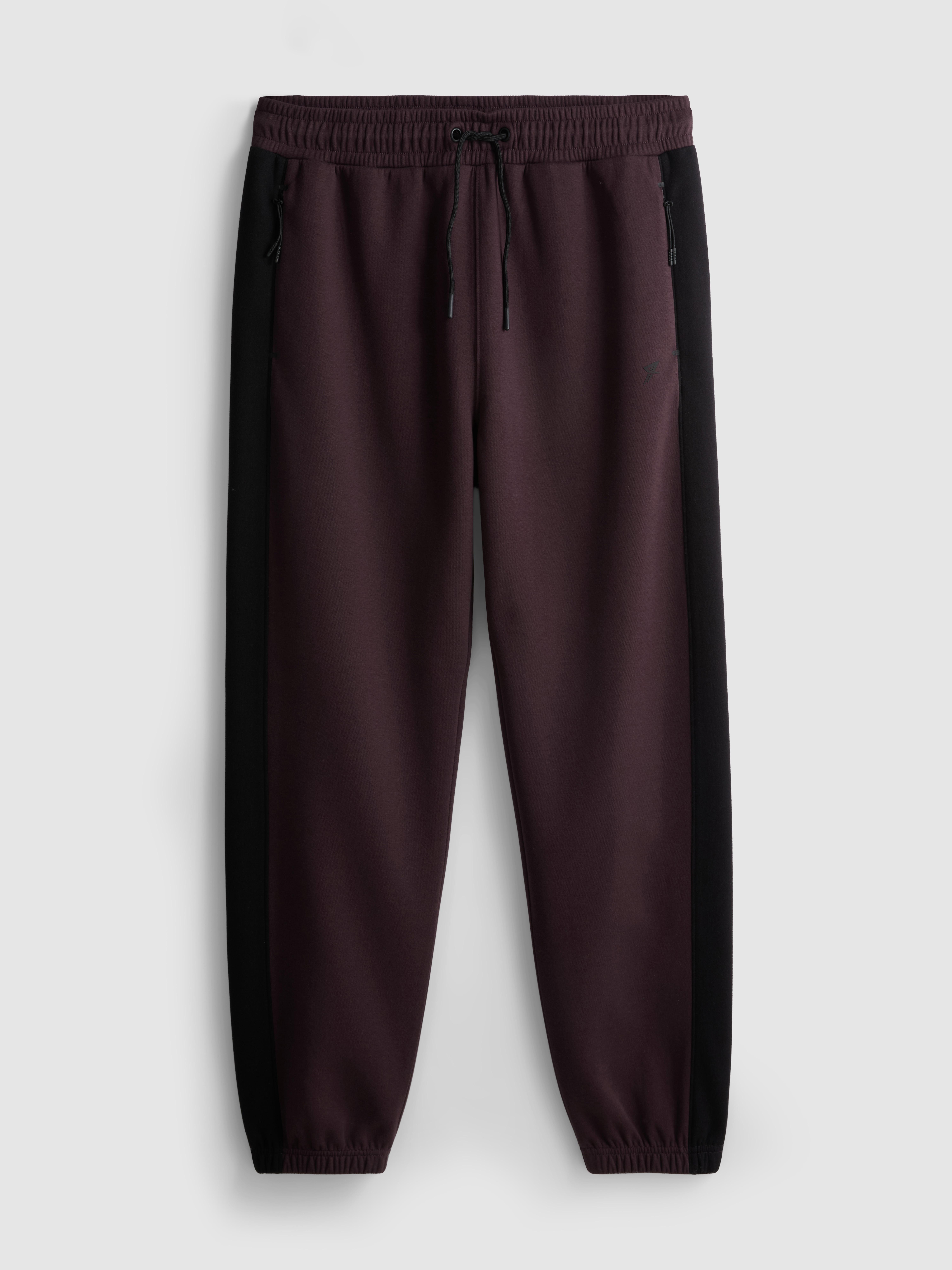 Side Panel Performance Joggers - Burgundy