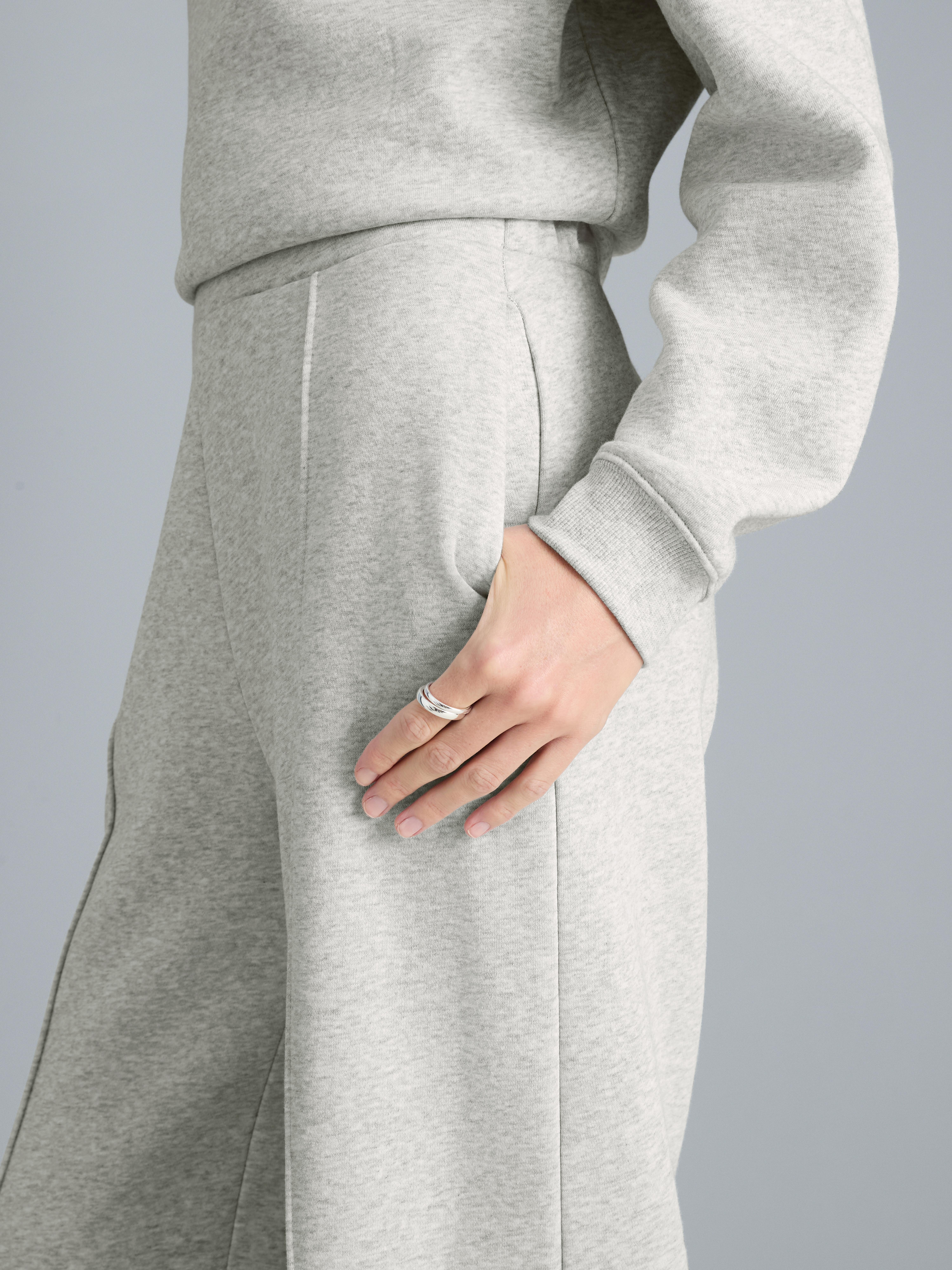 Cotton Rich Straight Leg Sweatpants - Gray