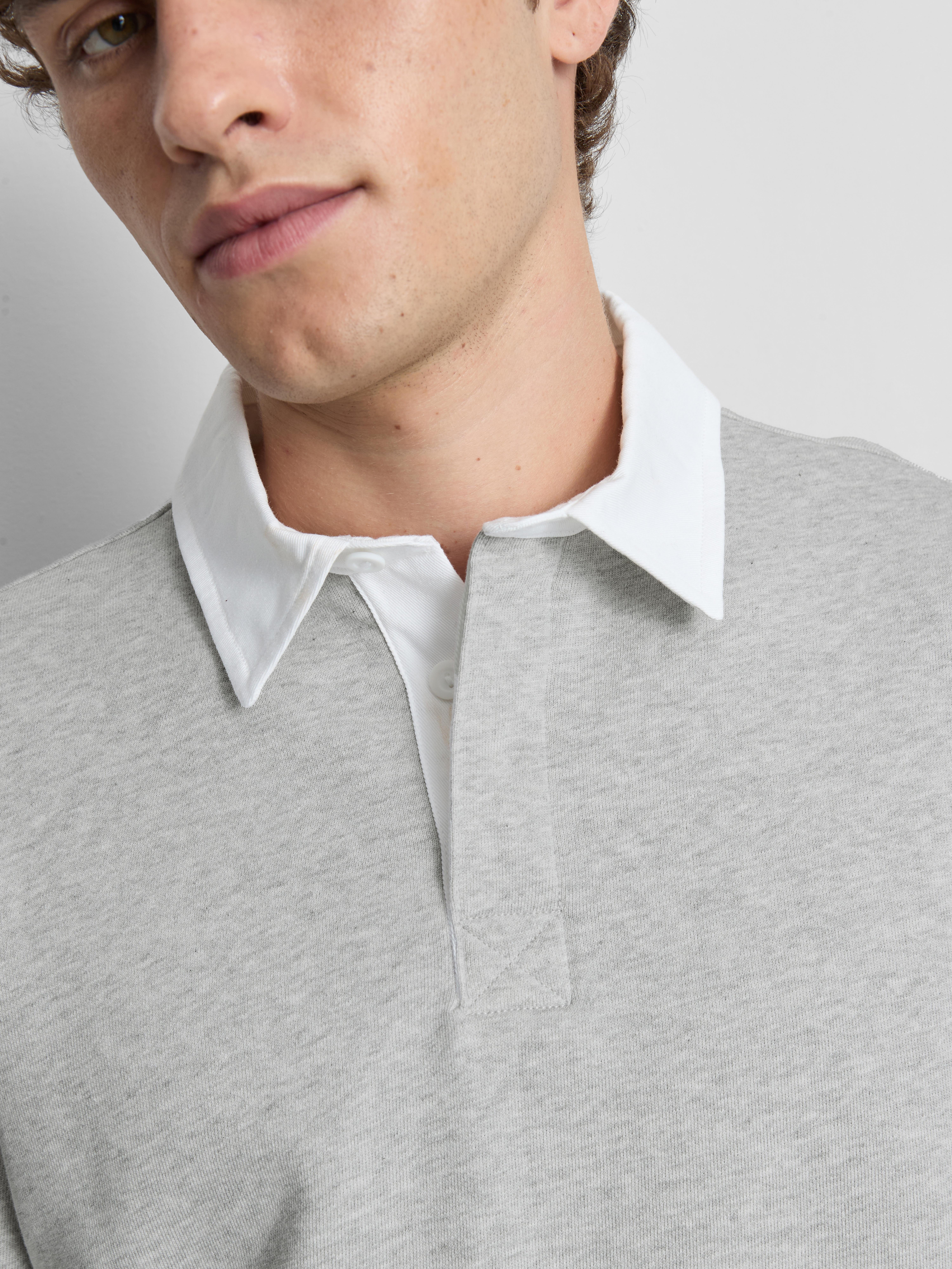 Cotton-Rich Oversized Collared Shirt - Gray