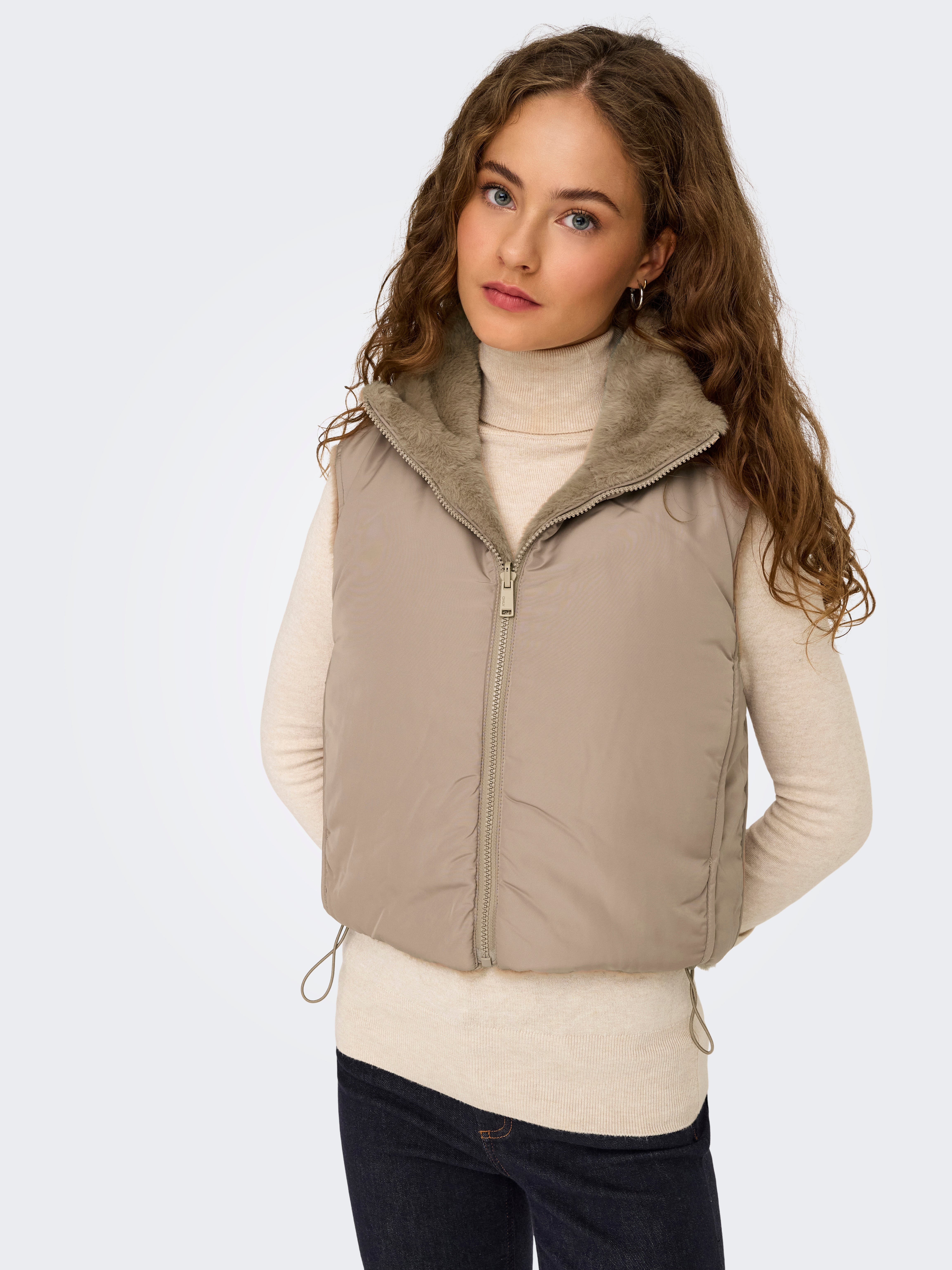ONLDANA reversible gilet Silver Mink