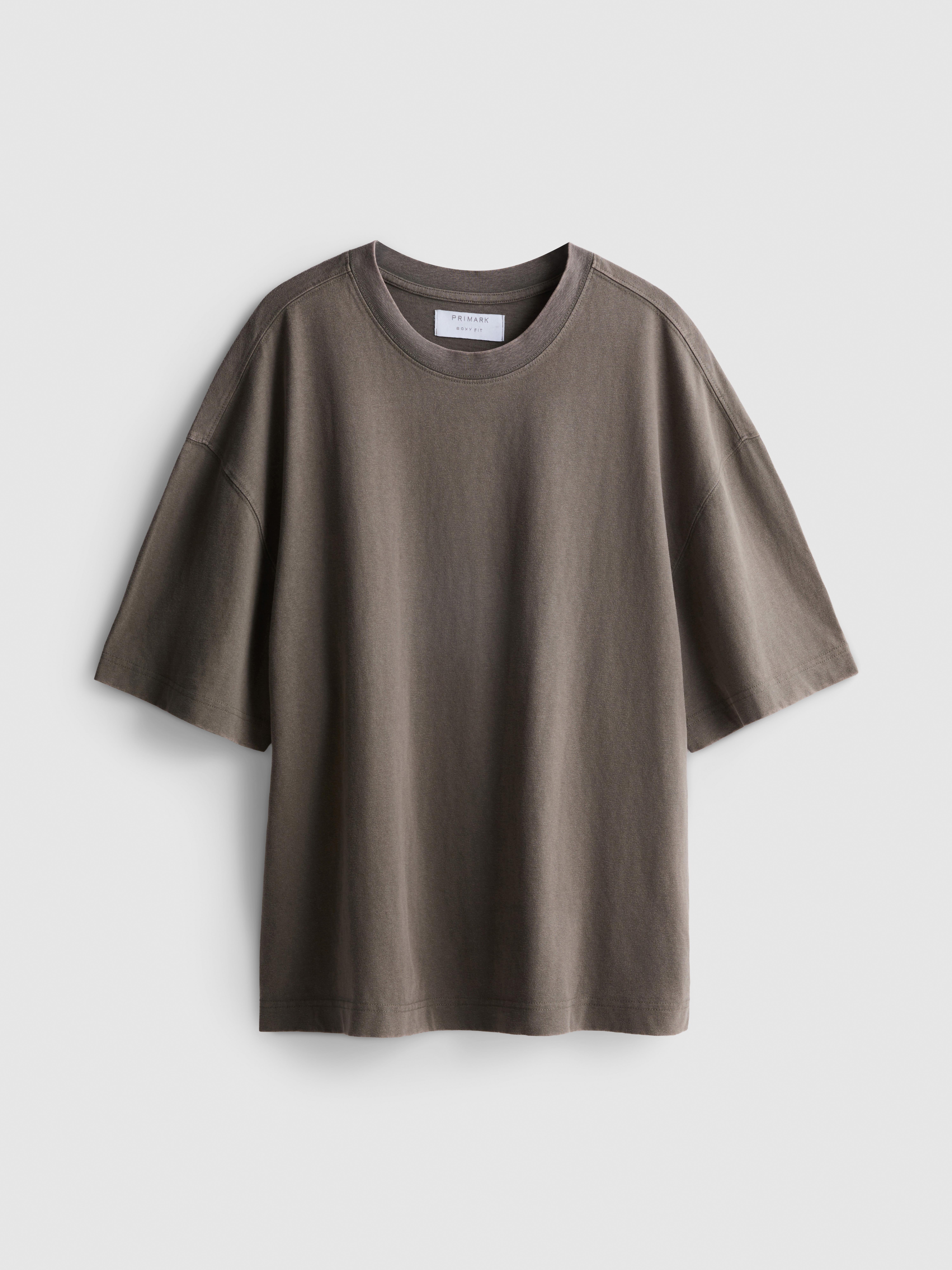 Pure Cotton Boxy T-Shirt - Gray