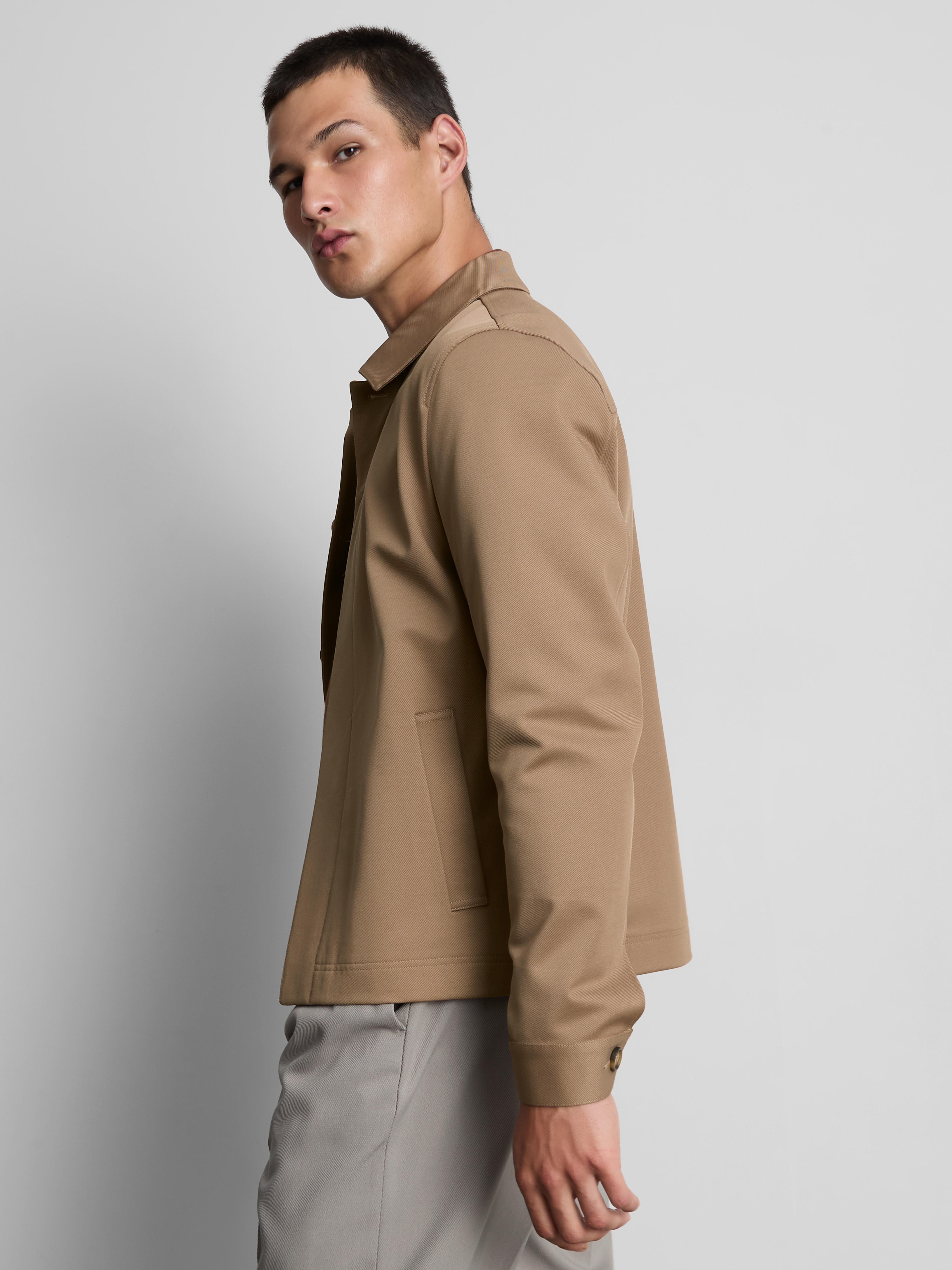 The Edit Regular Fit Collared Jacket - Stone