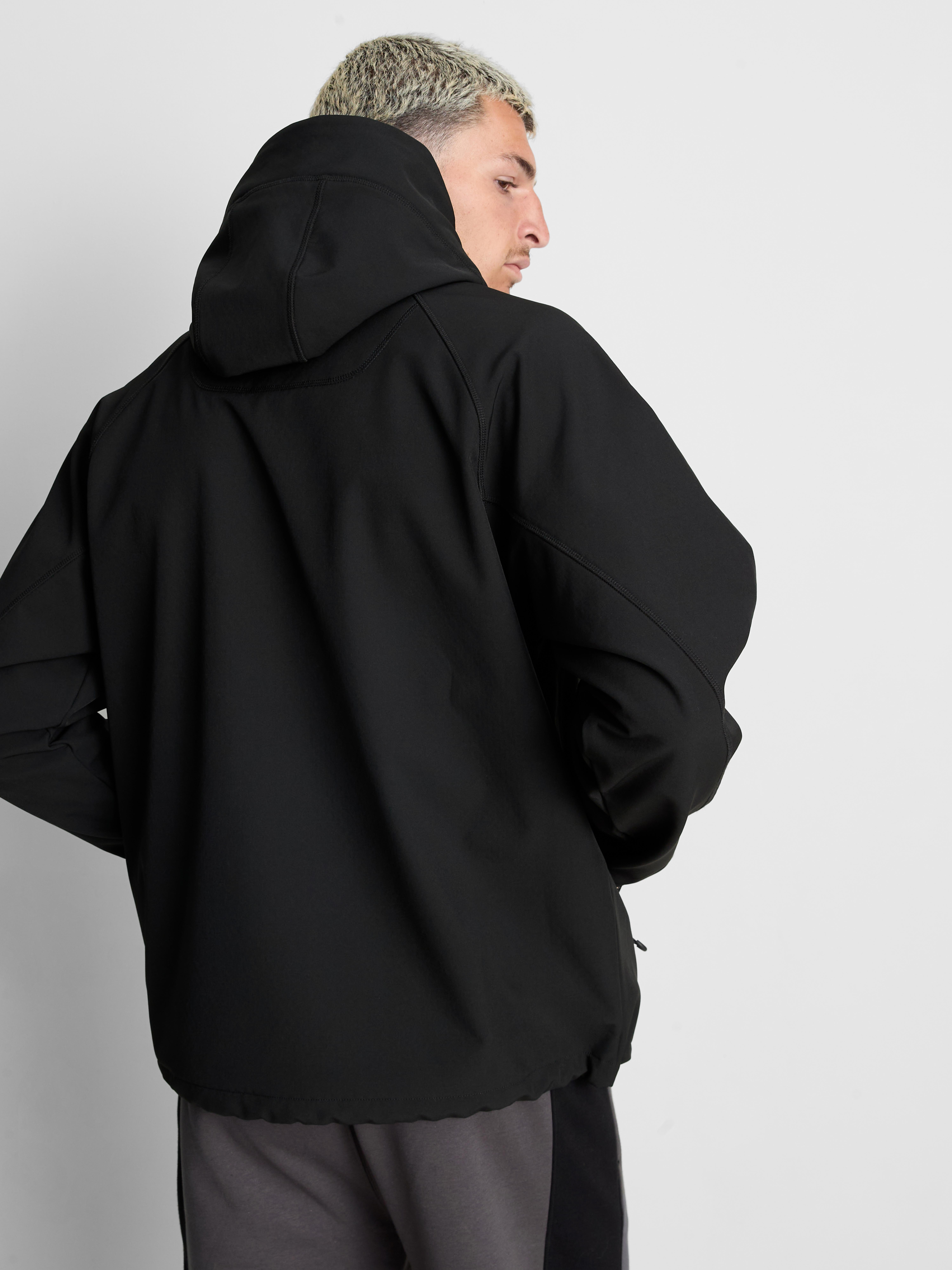 Zip-Up Hooded Performance Jacket - Black