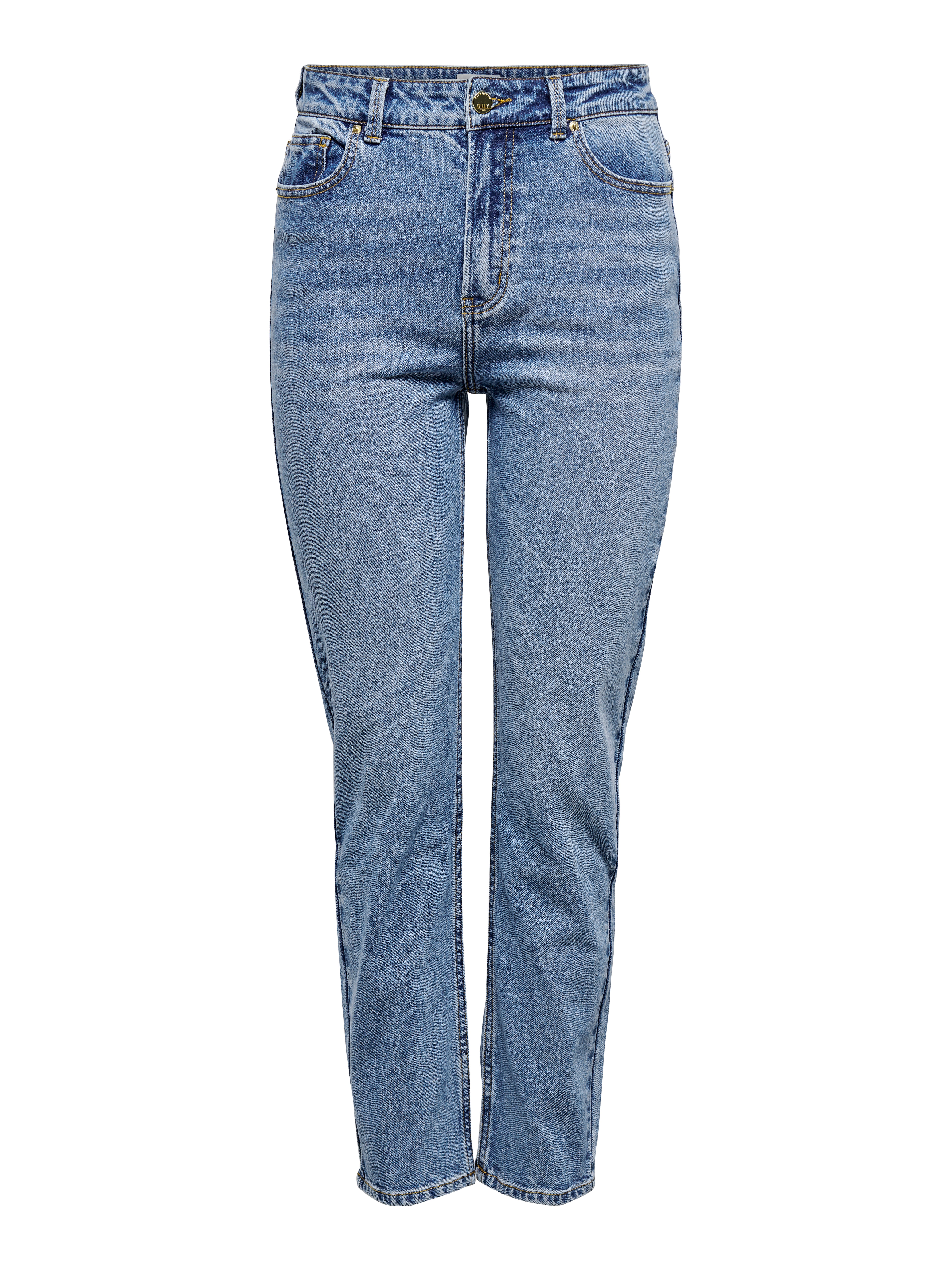 ONLEMILY High waist Straight Fit Ankle length Jeans Medium Blue Denim