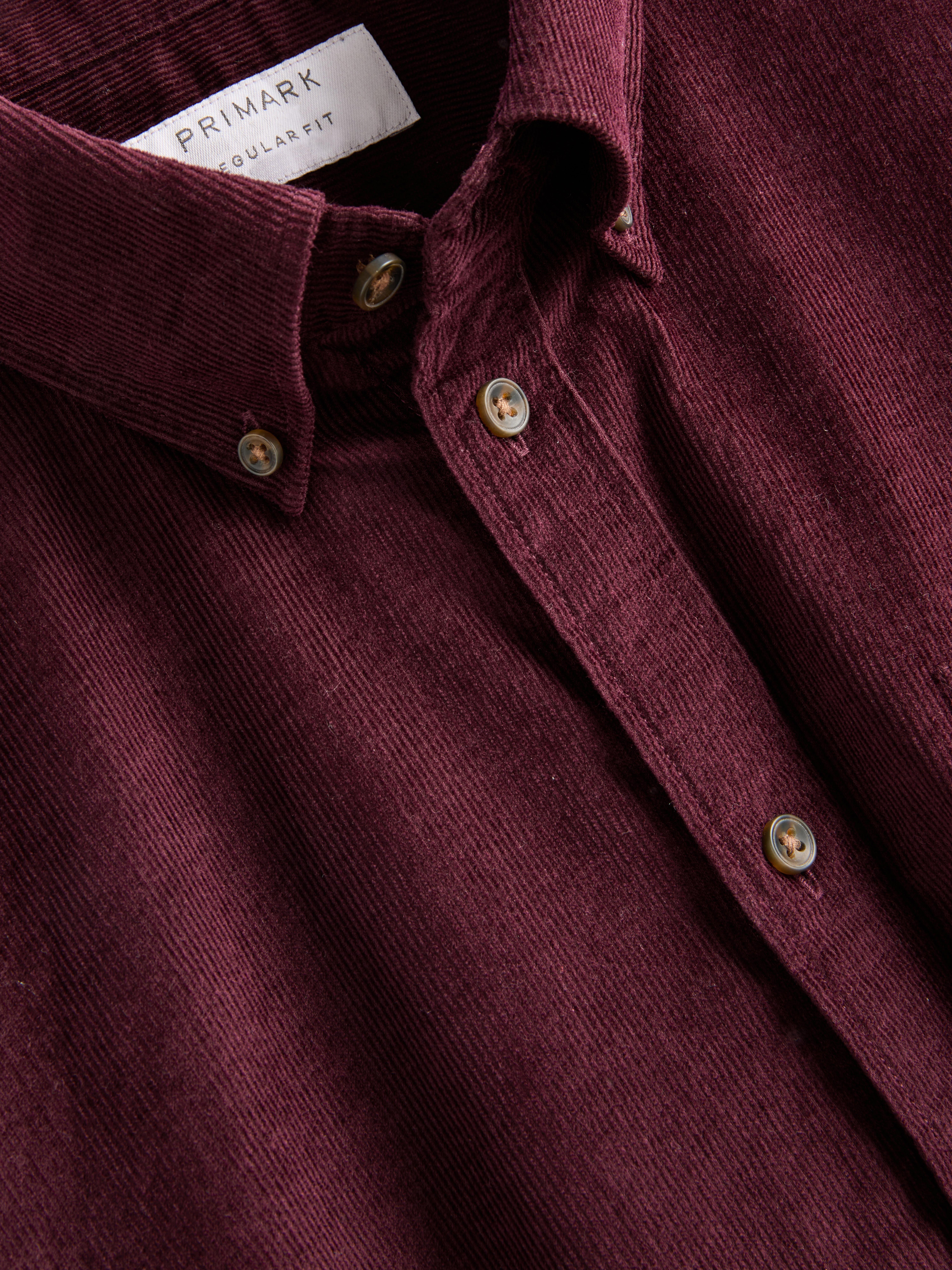 Pure Cotton Corduroy Shirt - Burgundy