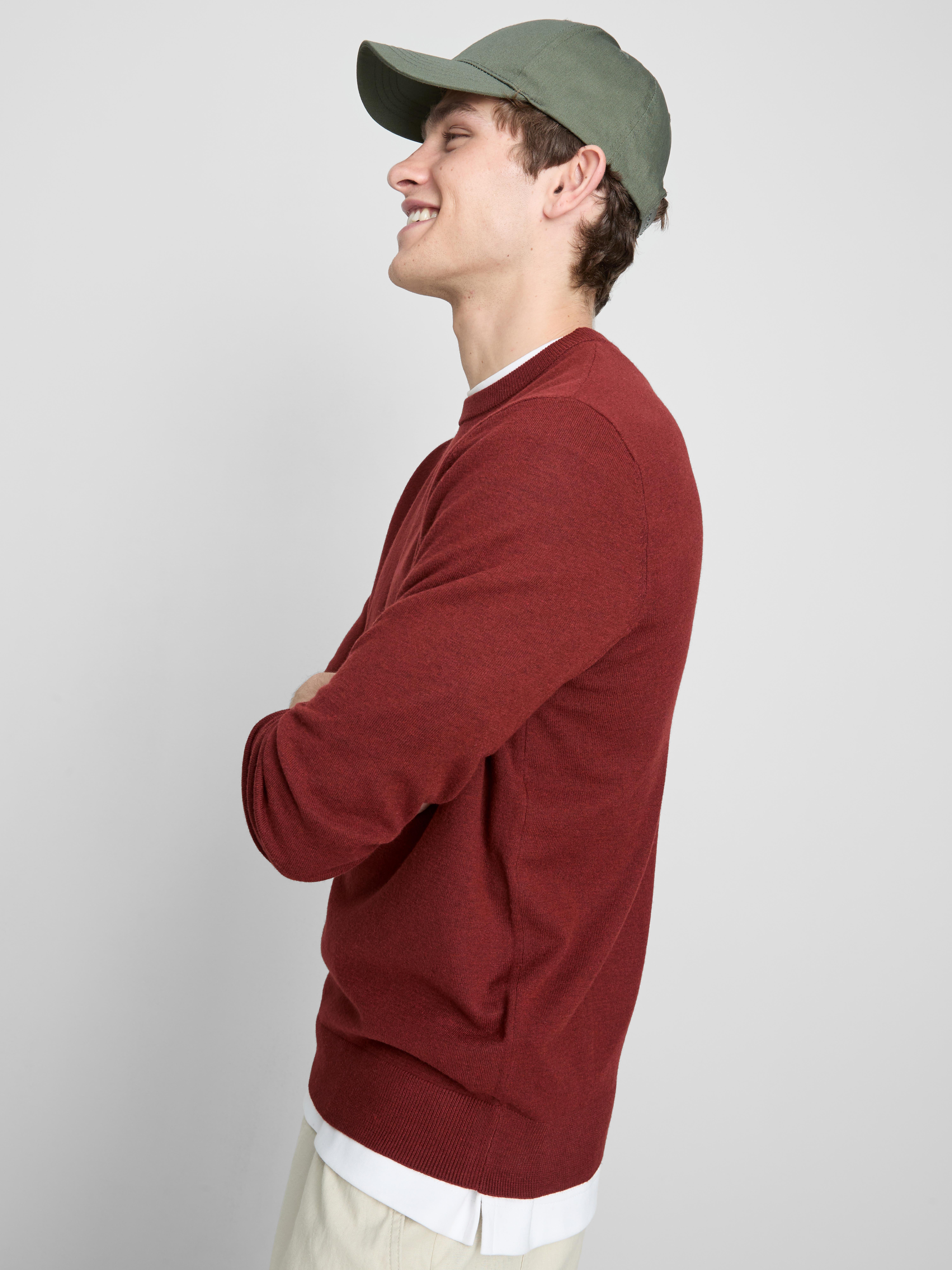 Crew Neck Sweater - Red
