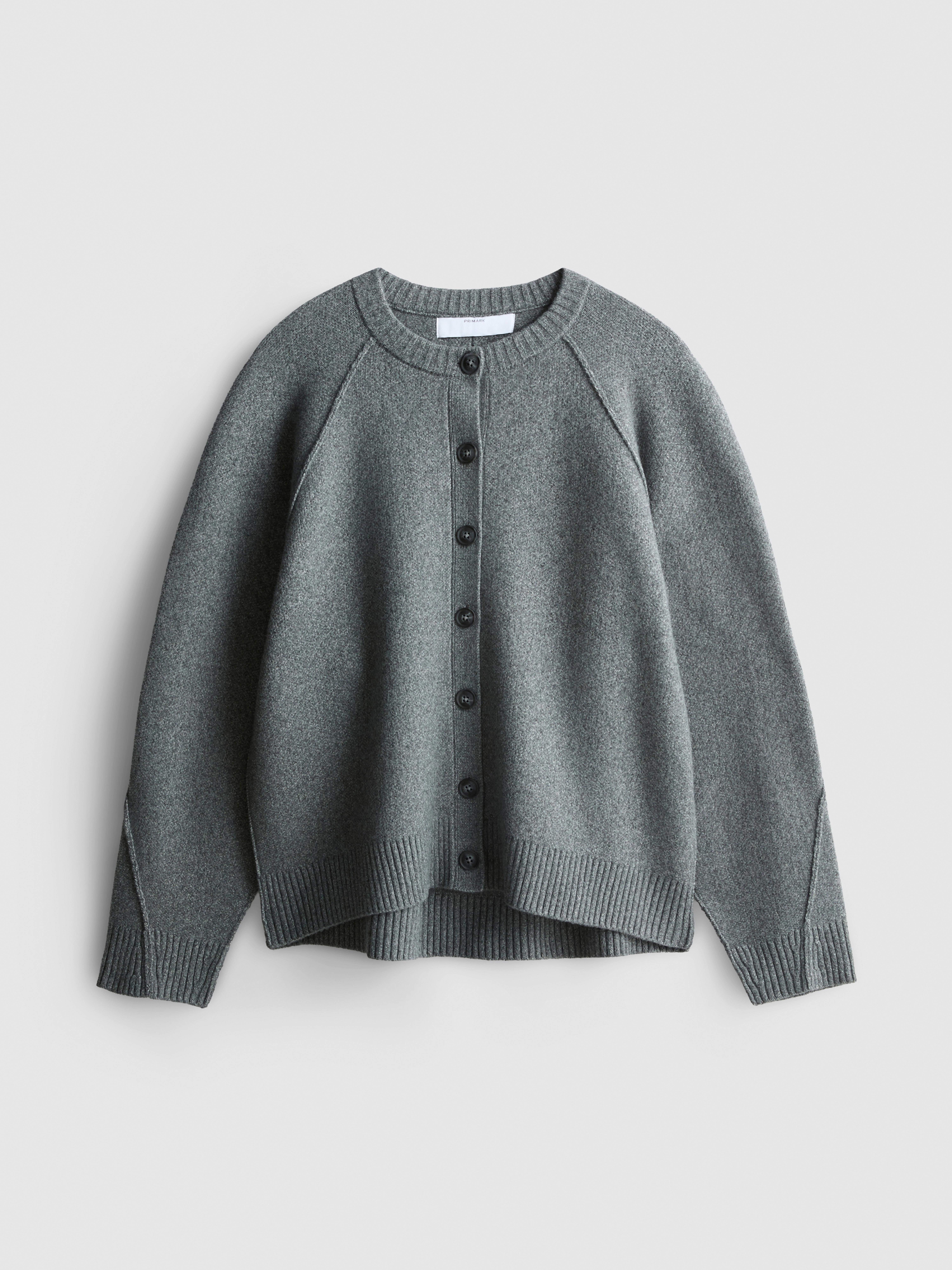 Relaxed Seam Detail Cardigan - Gray