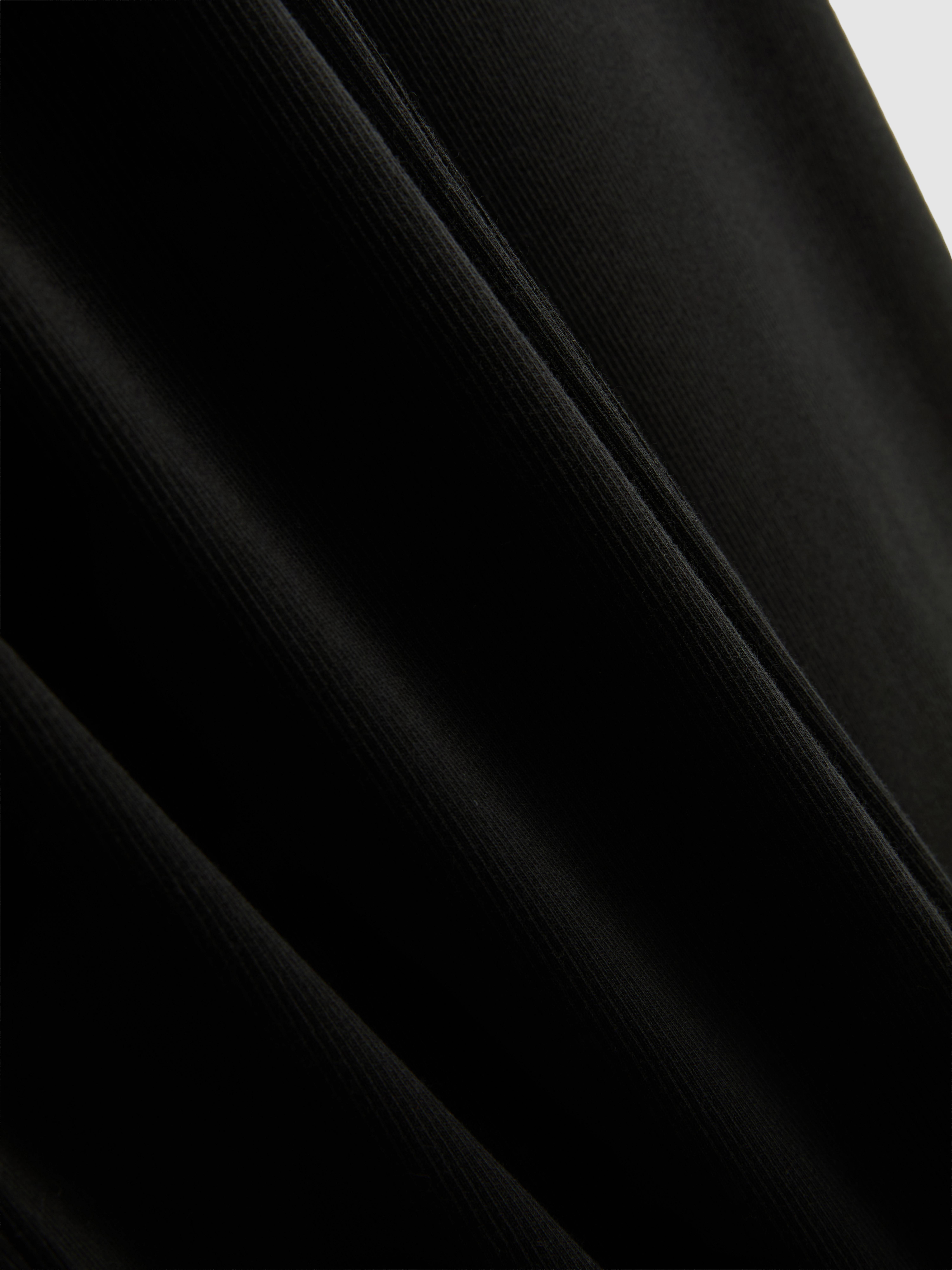 Ribbed Cotton Blend Joggers - Black